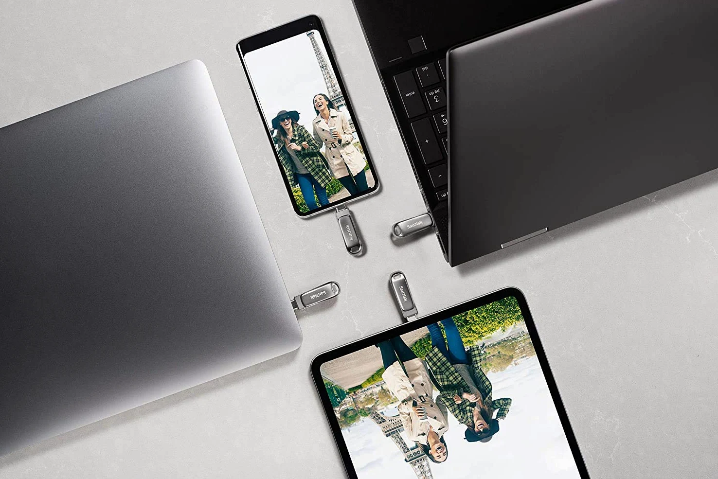 SanDisk Ultra Dual Drive Luxe USB Type-C and Type-A 1TB, up to 150MB/s, USB 3.1 Gen 1, All Metal, 2-in-1 Device