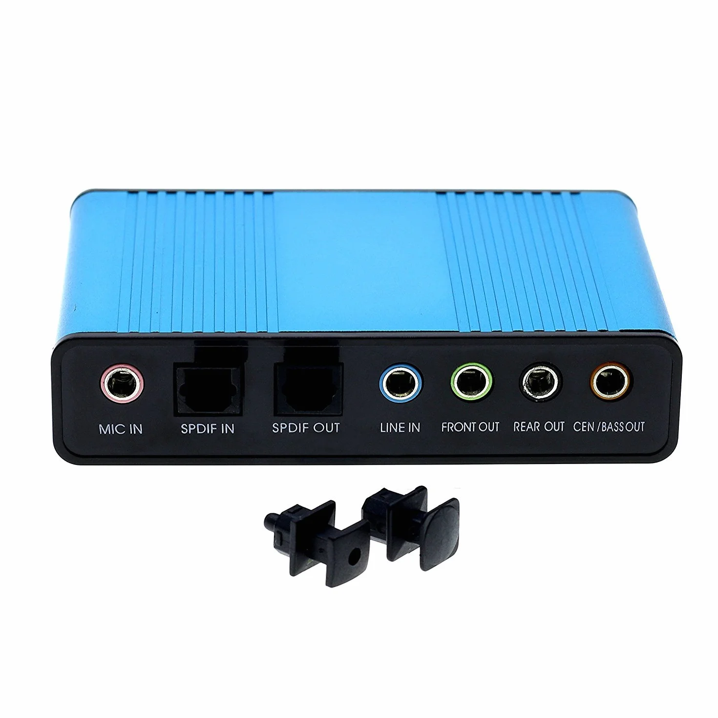 LEAGY, Scheda Audio Esterna a 6 canali USB 2.0 Esterna 5.1 Surround Sound Ottico S/PDIF Scheda Audio Adattatore per PC Portatile Registrazione Compatibile con Windows 10/8/7/XP, Bleu