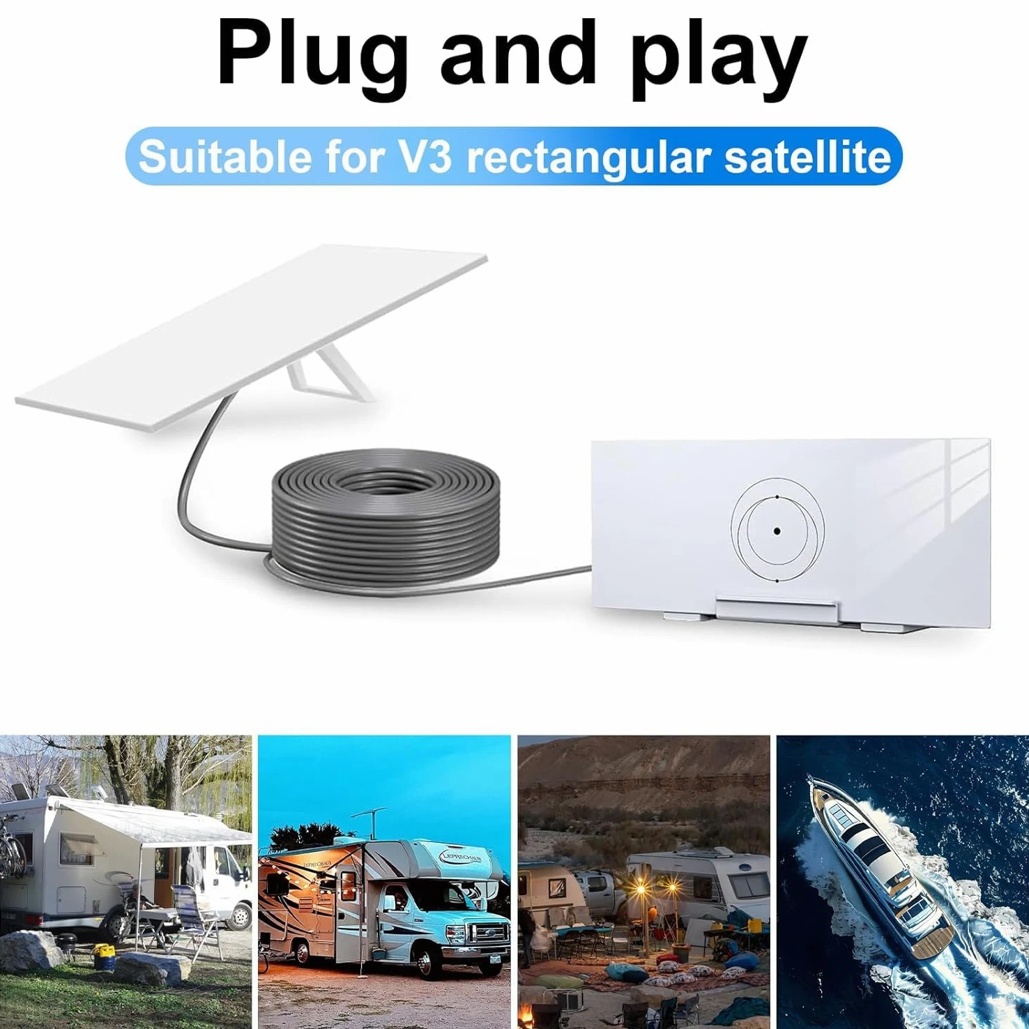 Cavo Starlink, 150FT/46M Starlink per Starlink Mini/Gen 3, Trasmissione ad Alta Velocità e Cavo di Prolunga Impermeabile Anti-interferenza Migliorato per Starlink Gen 3