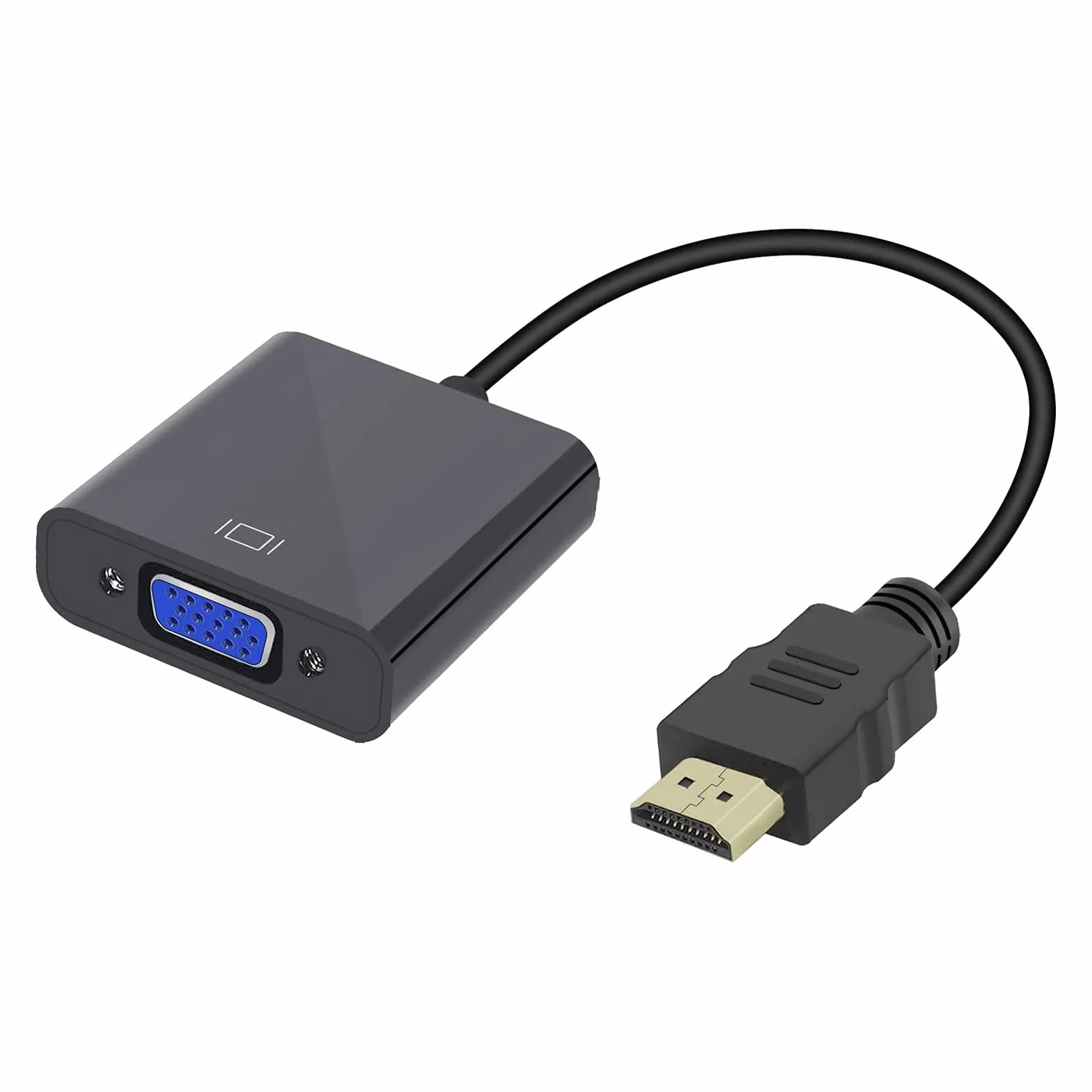 Jsdoin Adattatore attivo da HDMI a VGA (da maschio a femmina), 1080p per PC, monitor, proiettore, HDTV, Xbox (colore: nero1)