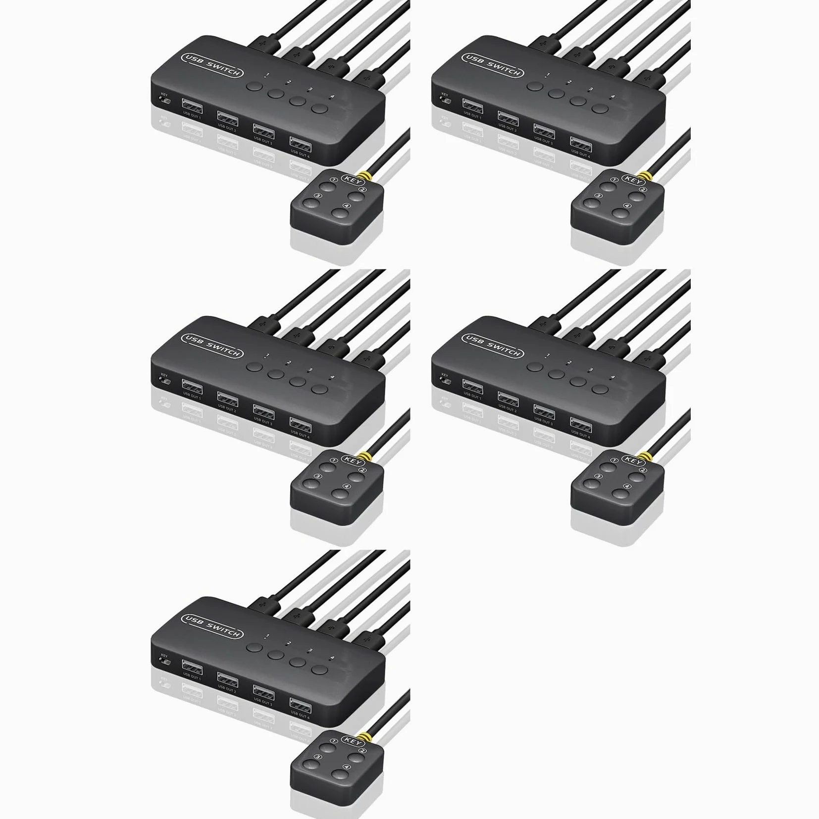5X Switch USB Adattatore Controller Condiviso 4 Ingressi 4 Uscite per Computer Portatile Stampante Tastiera Mouse Monitor