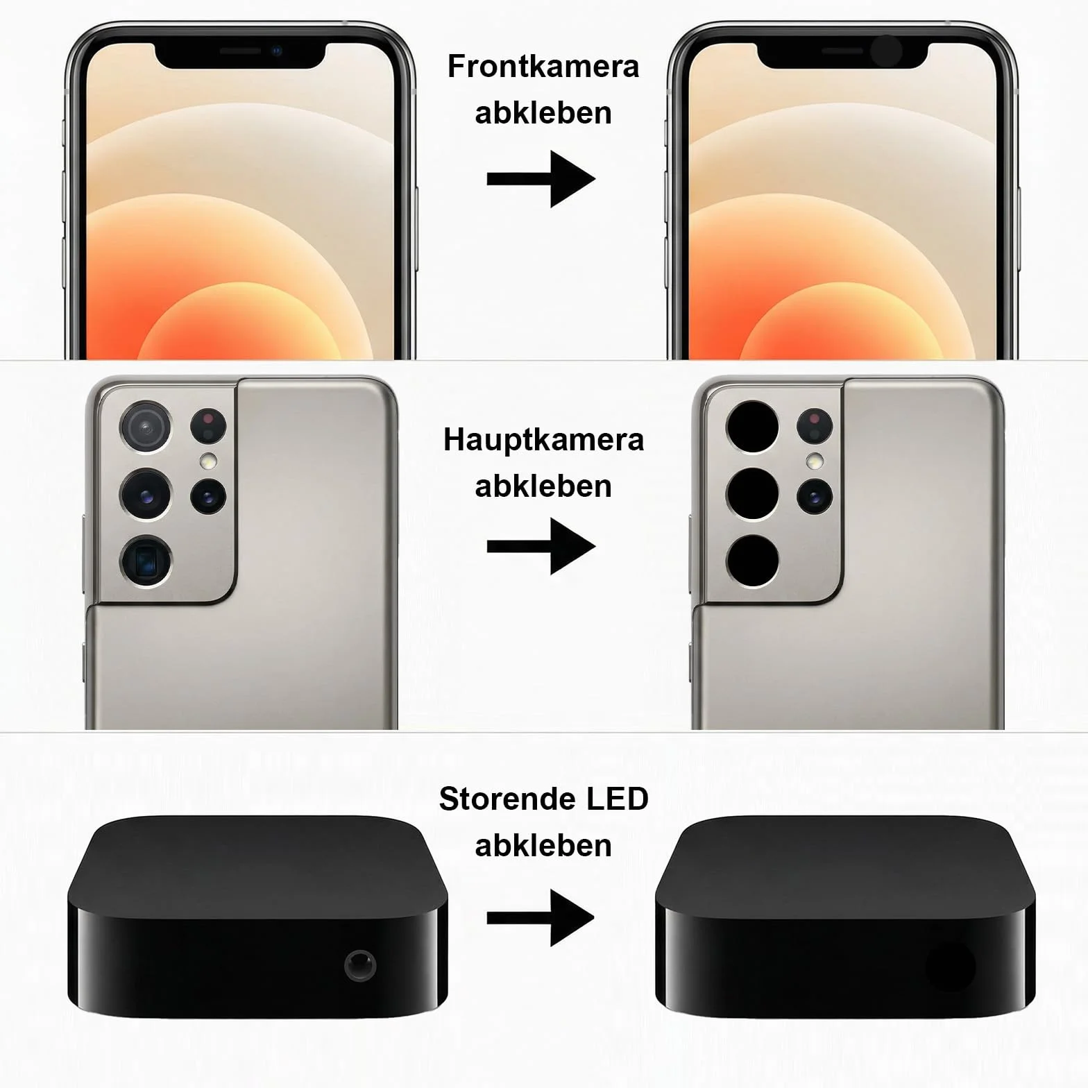 114 adesivi bloccanti per fotocamera, 0,6 cm/0,9 cm/0,9 cm/0,3 cm/1,3 cm, copertura per webcam, telefono, fotocamera, blocco per proteggere la tua privacy e sicurezza