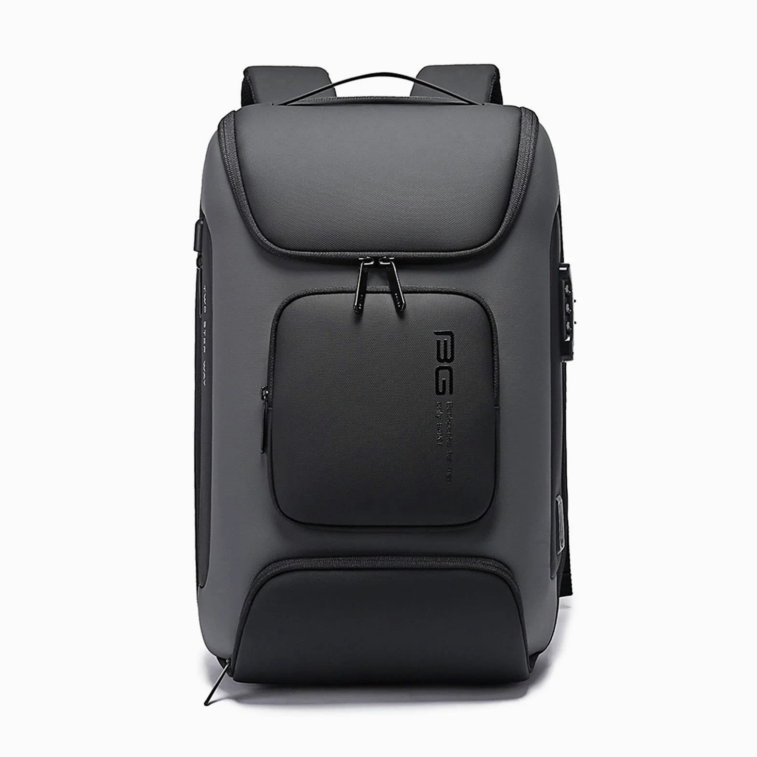FANDARE Antifurto Zaino Ufficio Uomo Porta PC e USB - Borsa Impermeabile per Business Viaggio Lavoro Scuola - Grigio