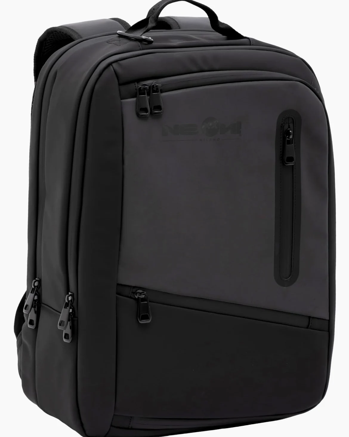 NE.ON! Milano Zaino Donna Uomo Porta PC, Impermeabile ed Elegante, Perfetto per Lavoro, Università, Scuola e Viaggi. Design Compatto, Comfort Ergonomico, Versatile, Professionale da 12 e 17 Litri
