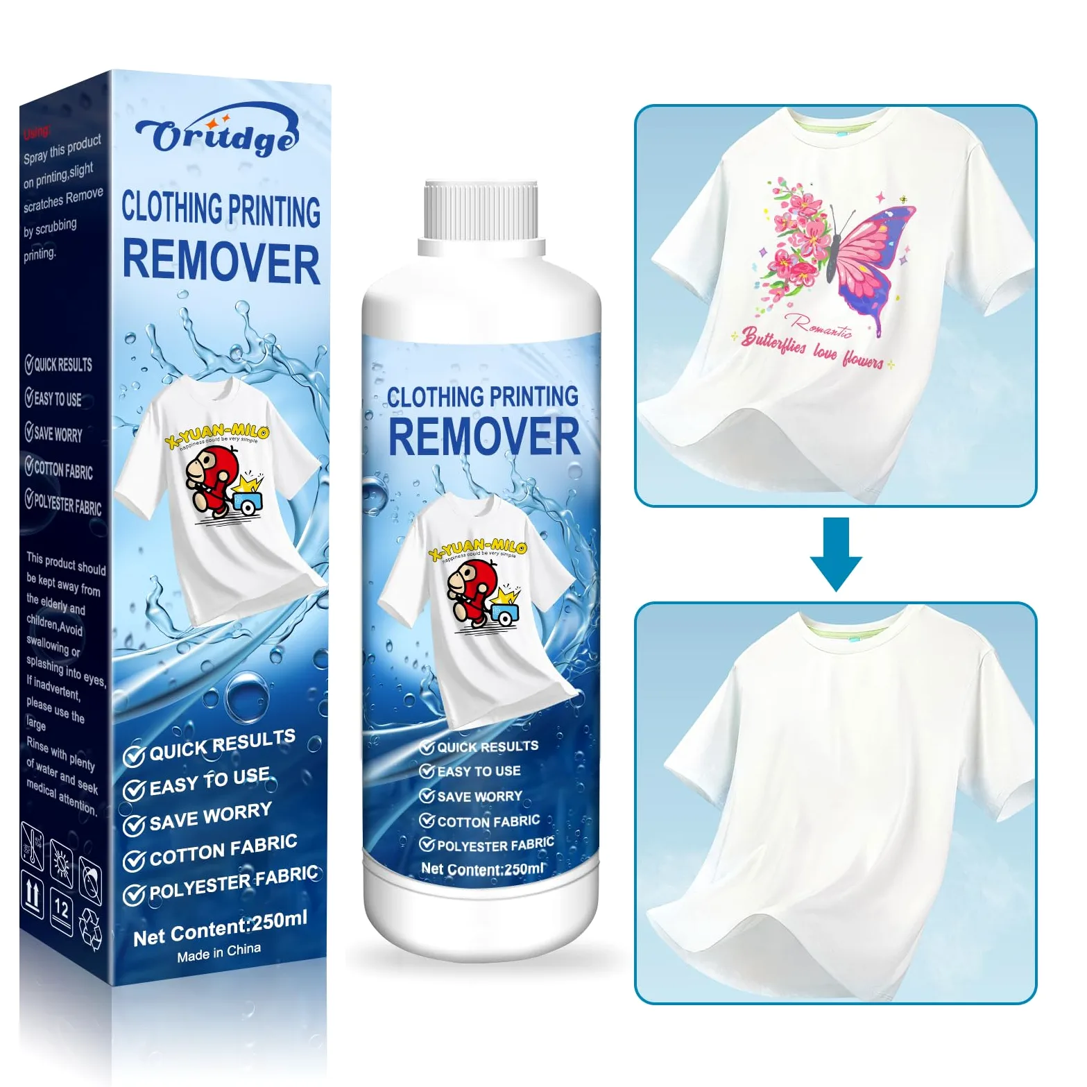 Soluzione di pulizia DTF 250-ml, kit di pulizia DTF con DTF Remover per tessuti e compatibile con Pet Film DTF di inchiostro, inchiostro DTF Pellicola di trasferimento diretto