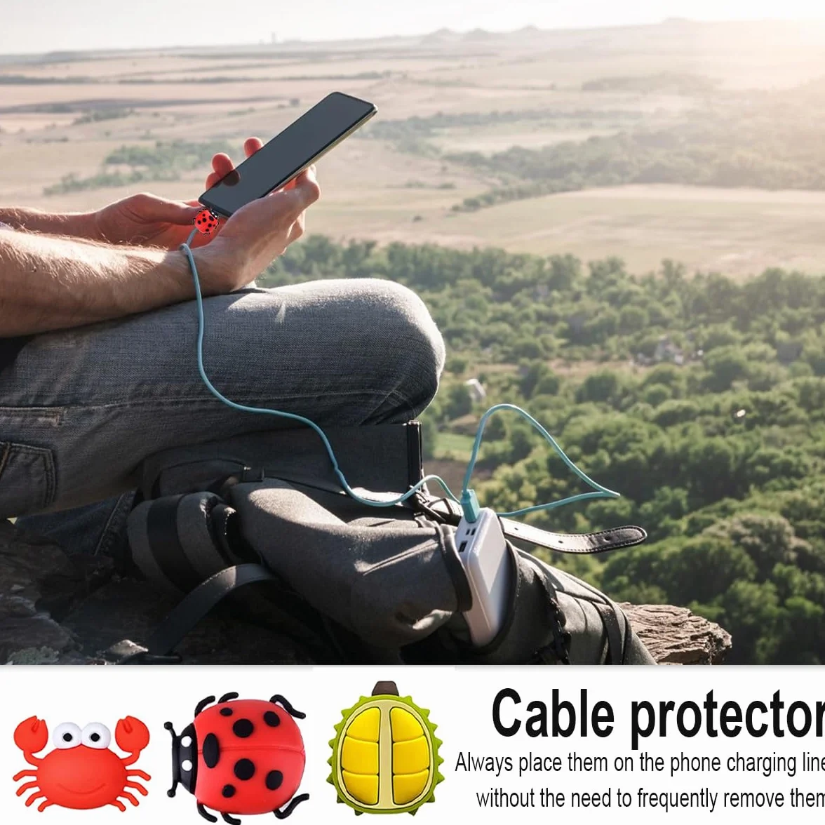 Proteggi Cavo - Protettore Frutta Animale Cartone Animato, Protezione Caricatore per Animali, Prevenire Rottura USB Phone