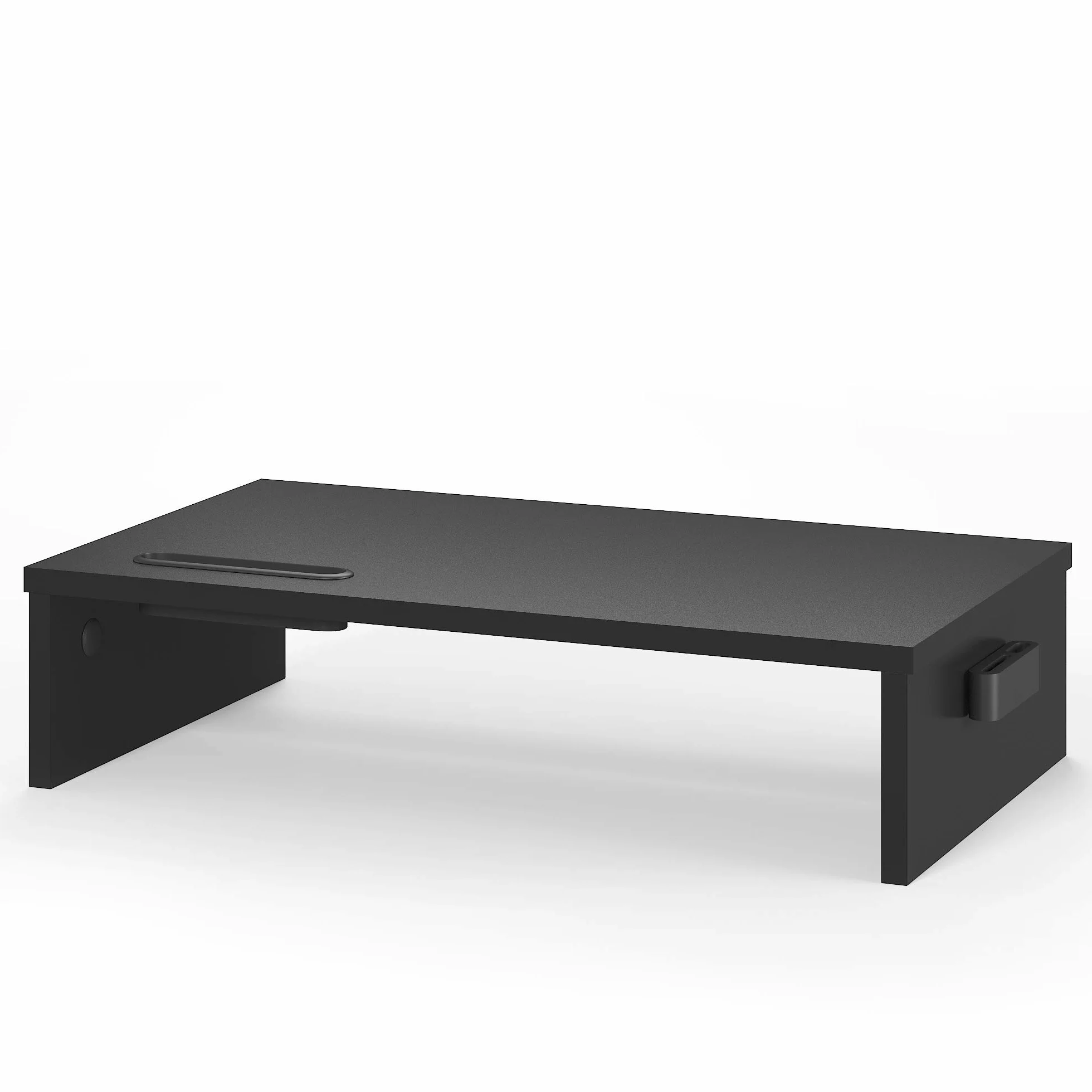 BONTEC Supporto per Monitor in Legno, per Monitor da Tavolo ergonomico per Laptop, Computer, Notebook, iMac, Stampanti, Portata Fino a 30 kg, W420 x D235 x H104mm, Nero