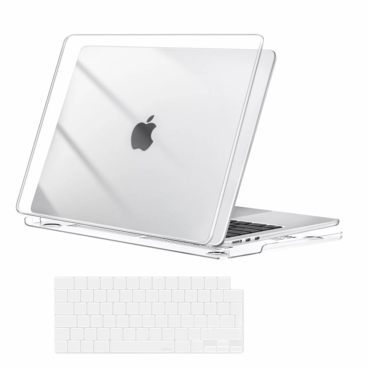 MOSISO Custodia MacBook Air 13 Cover M5 M4 M3 M2 2026 2025 2024 2023 2022 A3449 A3240 A3113 A2681, Case Trasparente