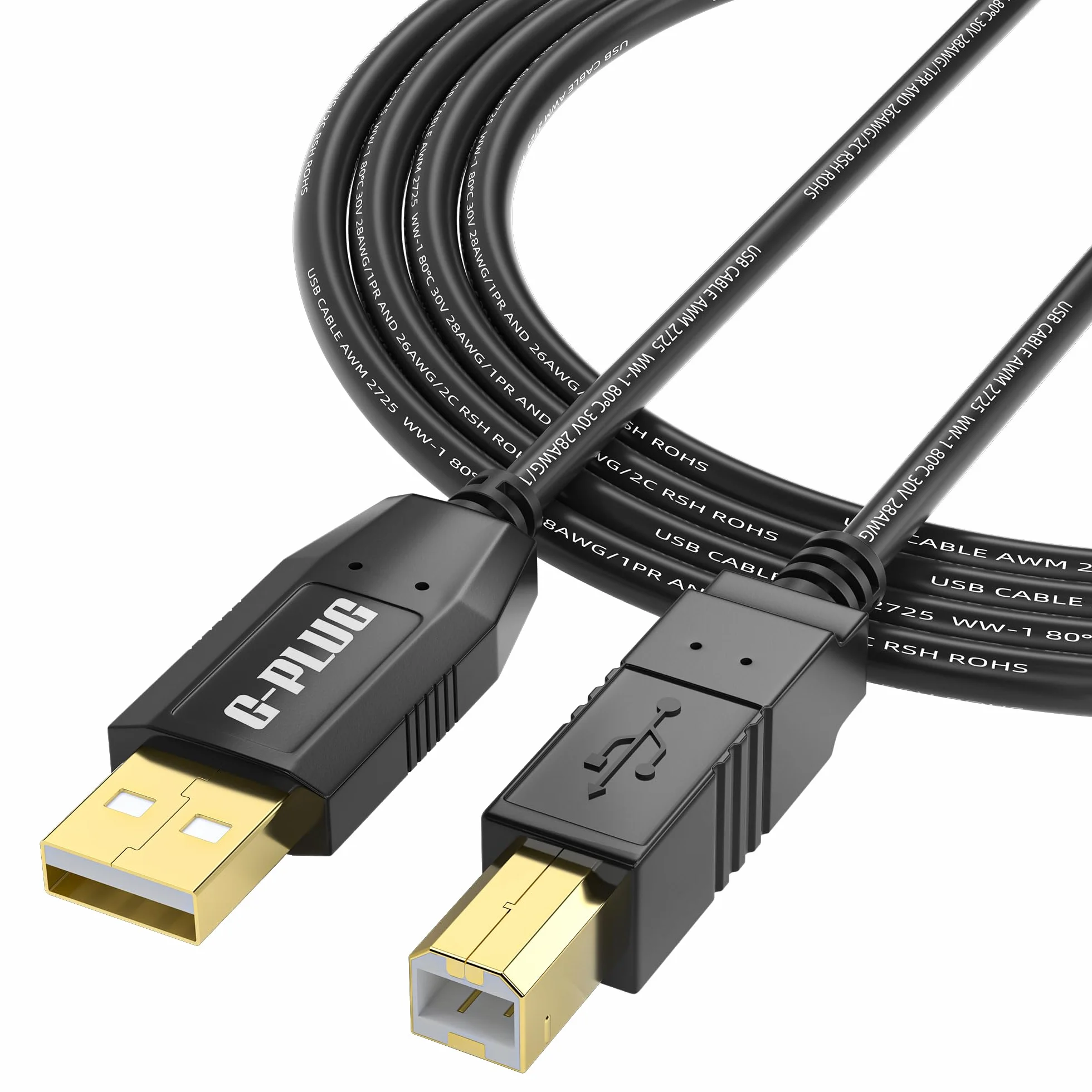 Cavo Stampante USB 2.0 G-PLUG 2m Nero Alta Velocità