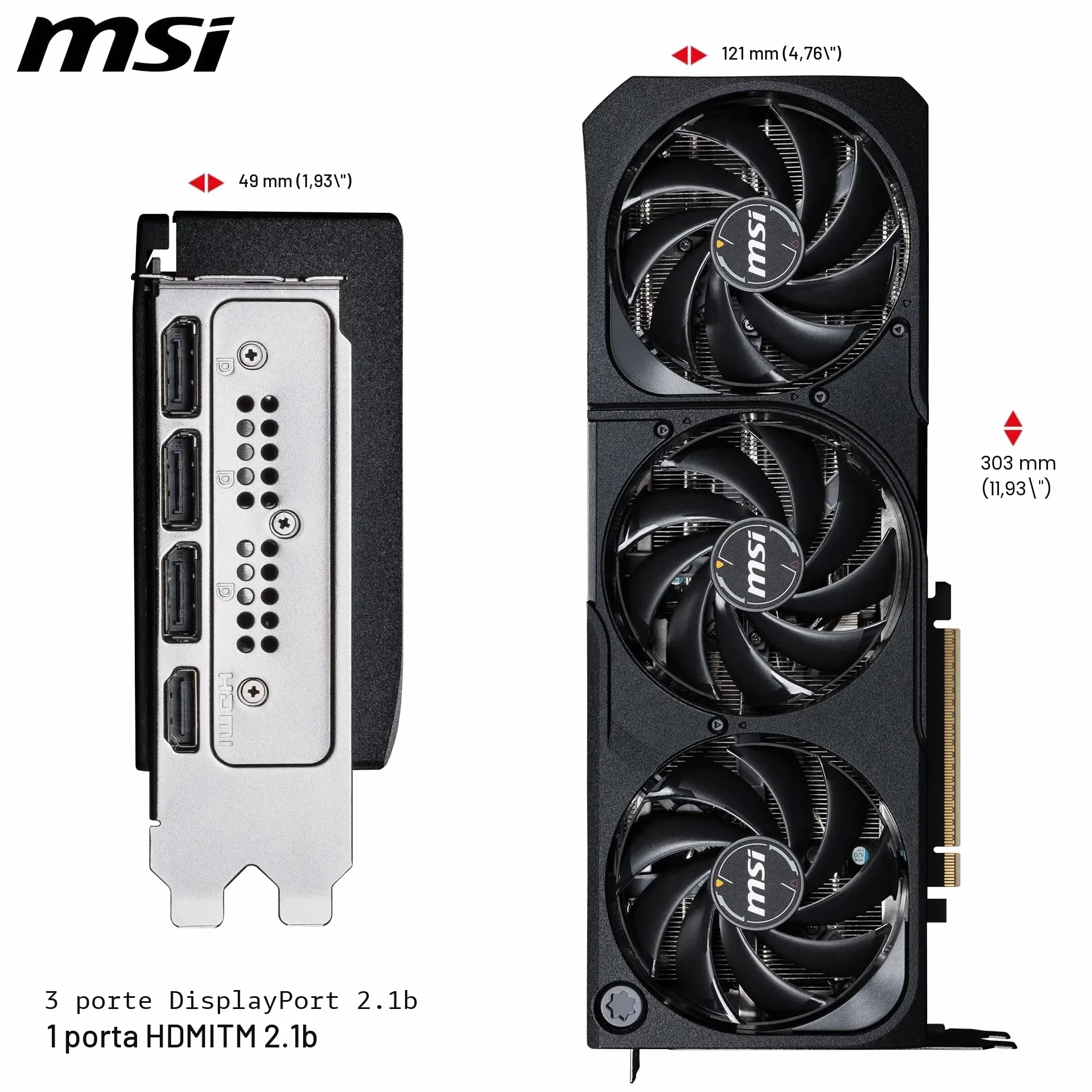 MSI GeForce RTX 5070 Ti 16G SHADOW 3X OC – 16 GB GDDR7 (28 Gbps / 256-bit) – PCIe 5.0 – Design termico a tripla ventola (3 x TORX FAN 5.0) – HDMI 2.1b / 3 x DisplayPort 2.1b