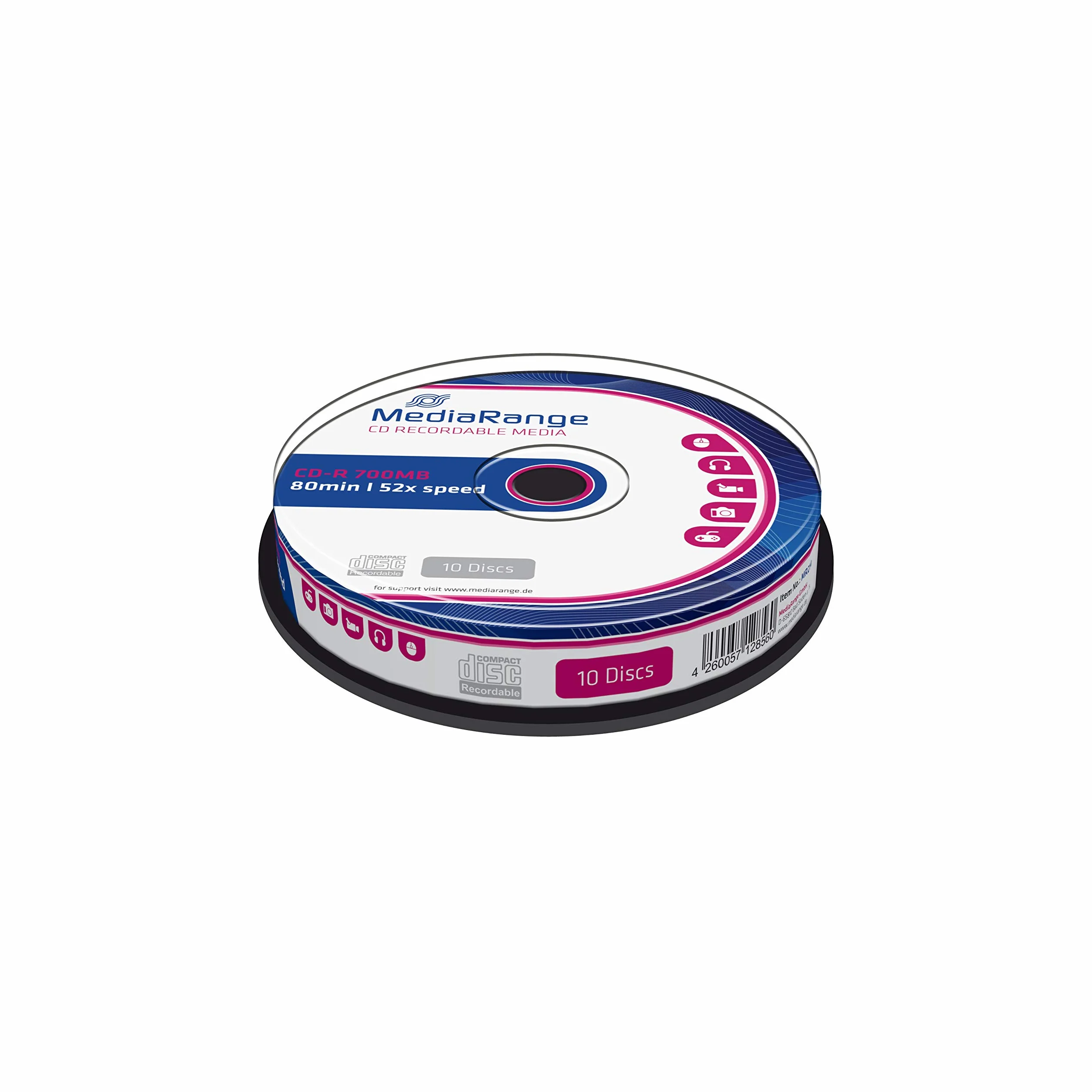 MediaRange CD-R 700MB|80min 52x Speed, Cake 10