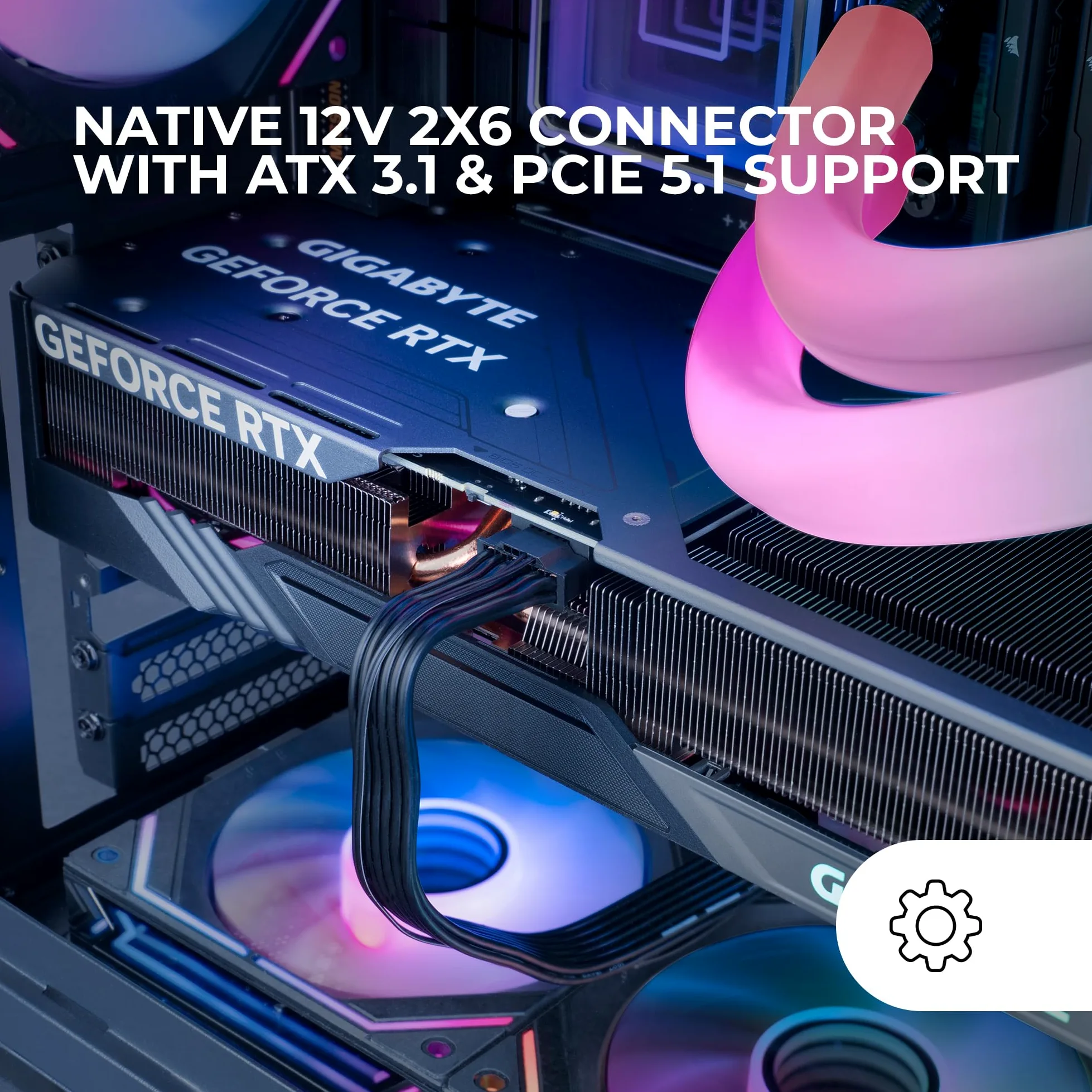 Mars Gaming MPB850PSI, Alimentatore Full Modulare ATX 850W, 10 Anni di Garanzia, 80Plus Gold 90%, Ventola SI 14cm, Tecnologia AI2-RPM, DC-DC e SMD, ATX 3.1 e PCIe 5.1, Connettore 12V 2x6, Bianco