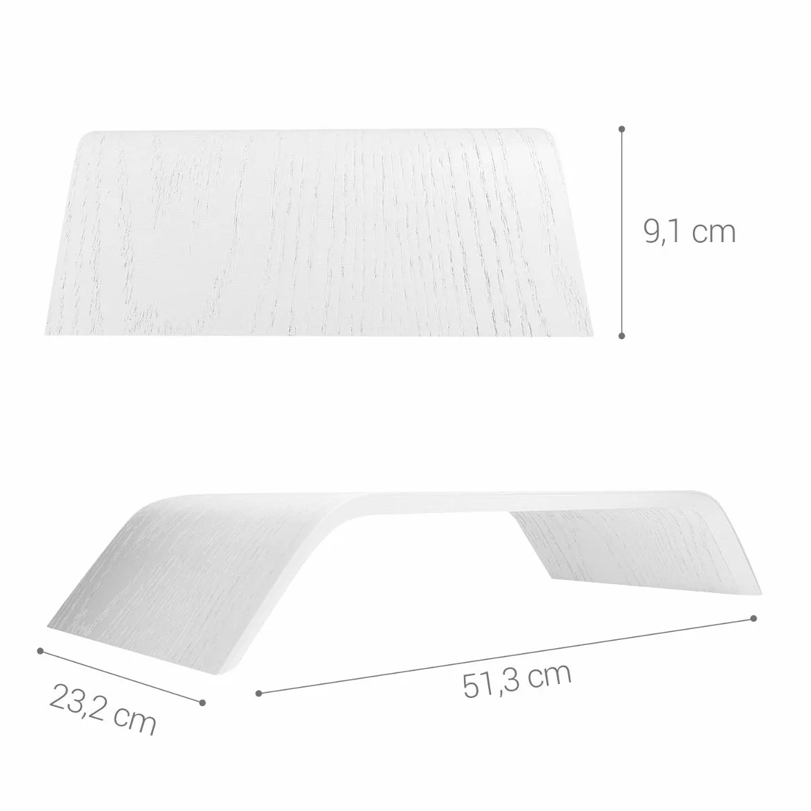 kalibri Supporto per Monitor Universale - Stand in Legno per Schermo PC Computer TV - Base da scrivania Rialzo per Notebook Portatile iMac - Bianco