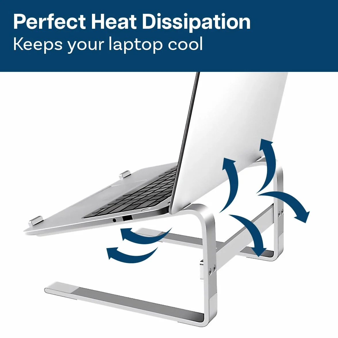 MMOBIEL Supporto Alto per Laptop - Supporto per Laptop da 10 a 18 Pollici - Ventilato Universale da Scrivania Compatibile con MacBook, ASUS, Acer e Altro – Alluminio