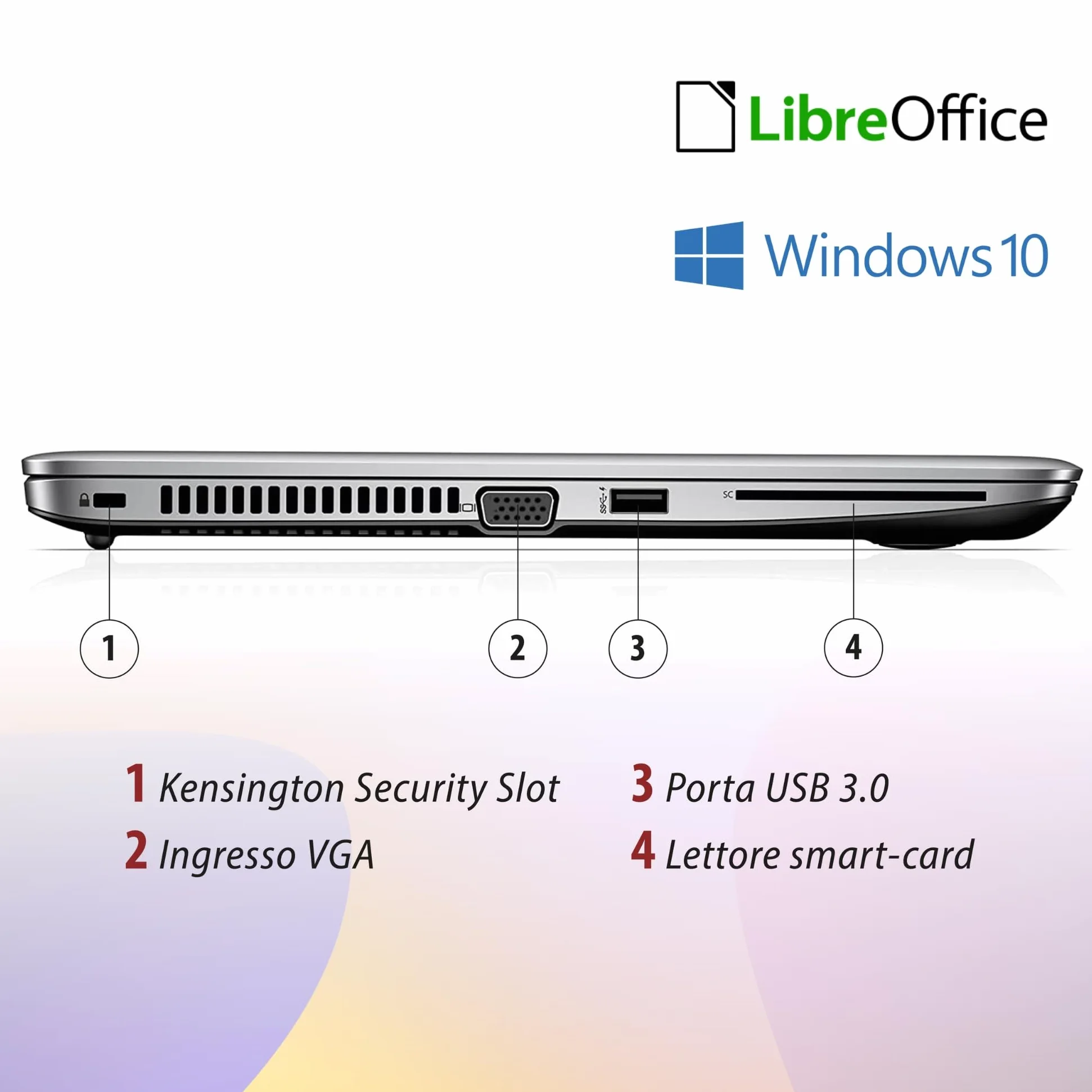 HP Elitebook 840 G4, Pc Portatile Notebook intel core i5-7200U, Display 14", Ram 16Gb, SSD 256Gb, Pacchetto Libre Office, W10 Pro (Ricondizionato)