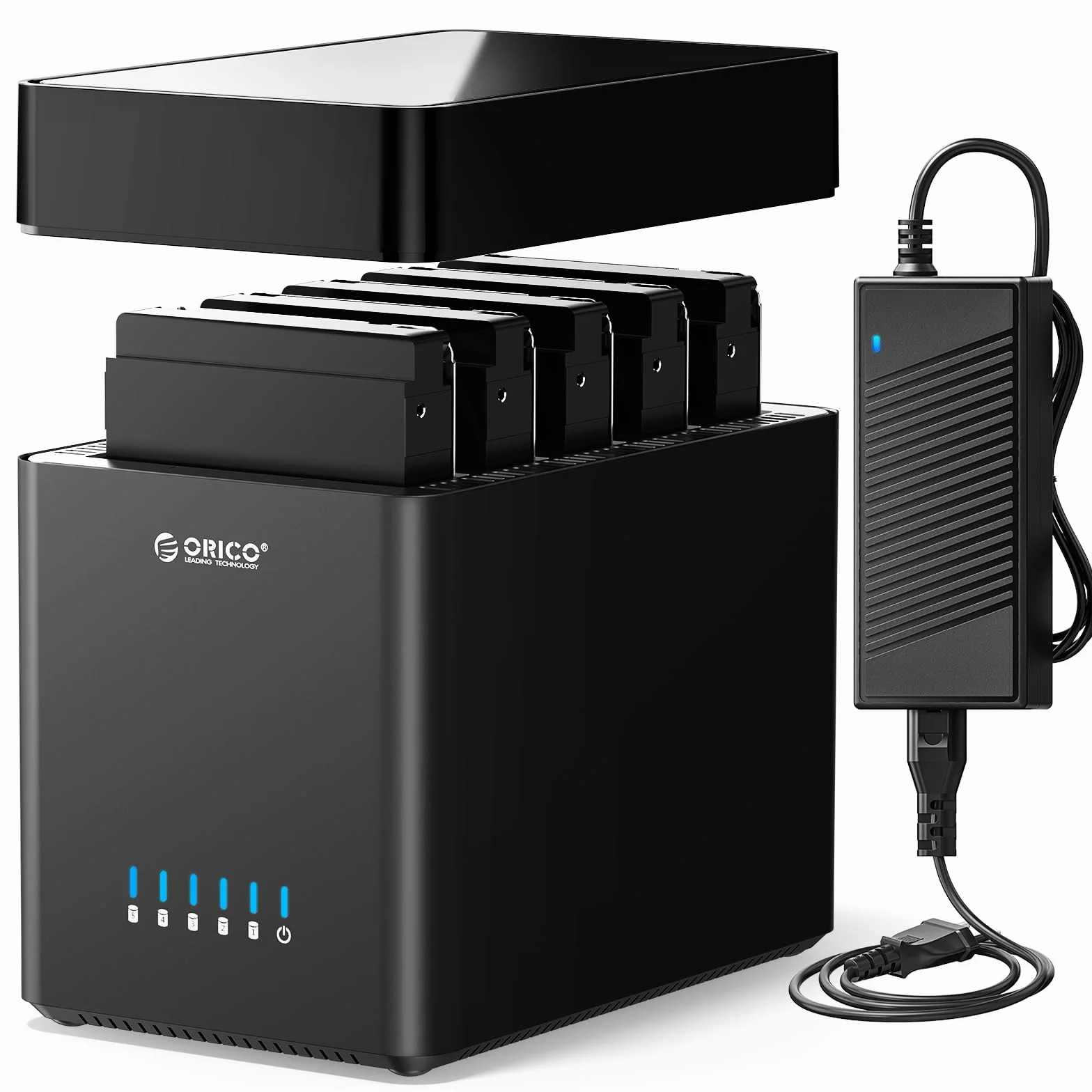 ORICO Docking Station 5 bay Type C Tool-free Custodia per disco rigido magnetica 3.5" per SATA External Hard Drive SATA3.0 da 5x18TB compatibile con Windows/Mac/Linux