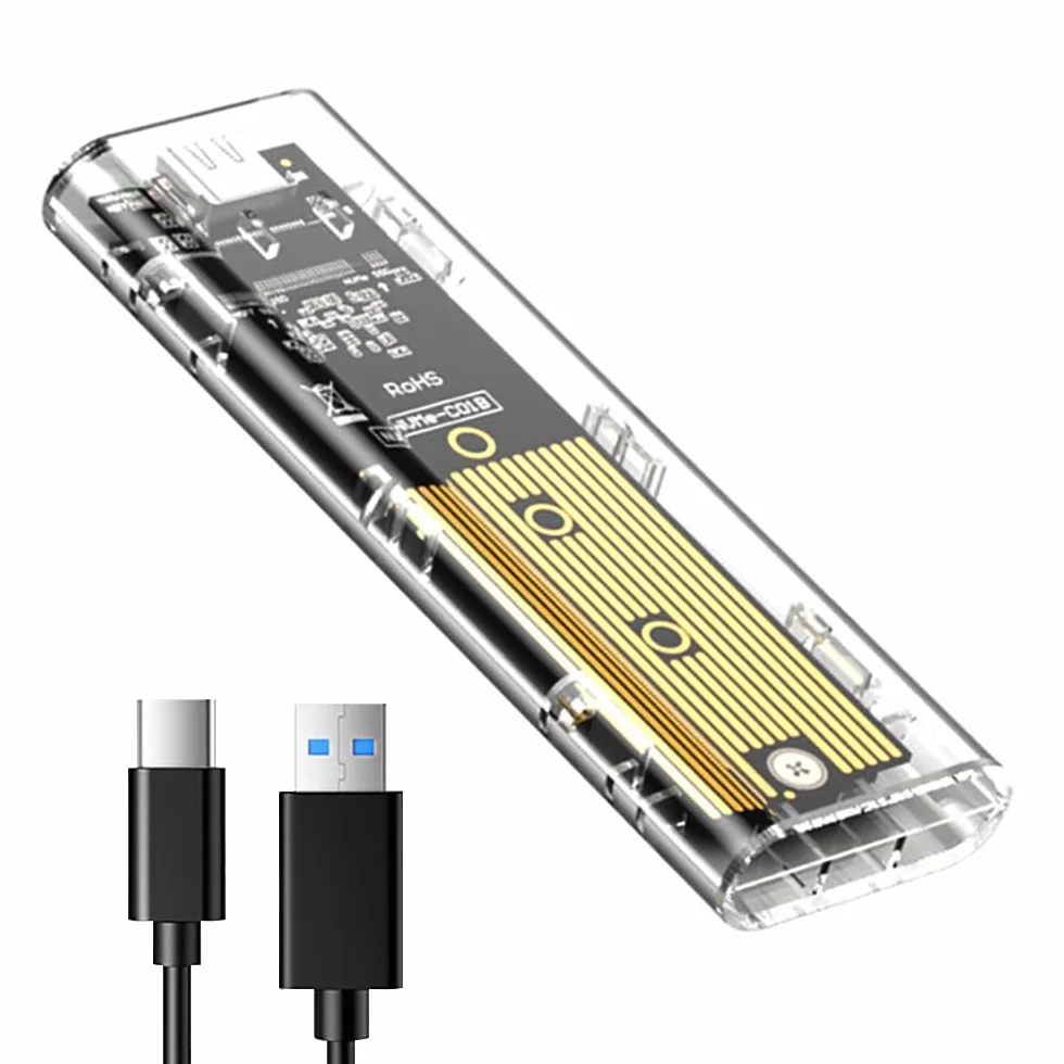 Case ssd M.2 nvme ssd usb case nvme,adattatore ssd m2 nvme usb lettore hard disk esterno USB 3.1 Gen2 ssd case per PCIe M-Key SSD 2230/2242/2260/2280 con UASP adattatore m2