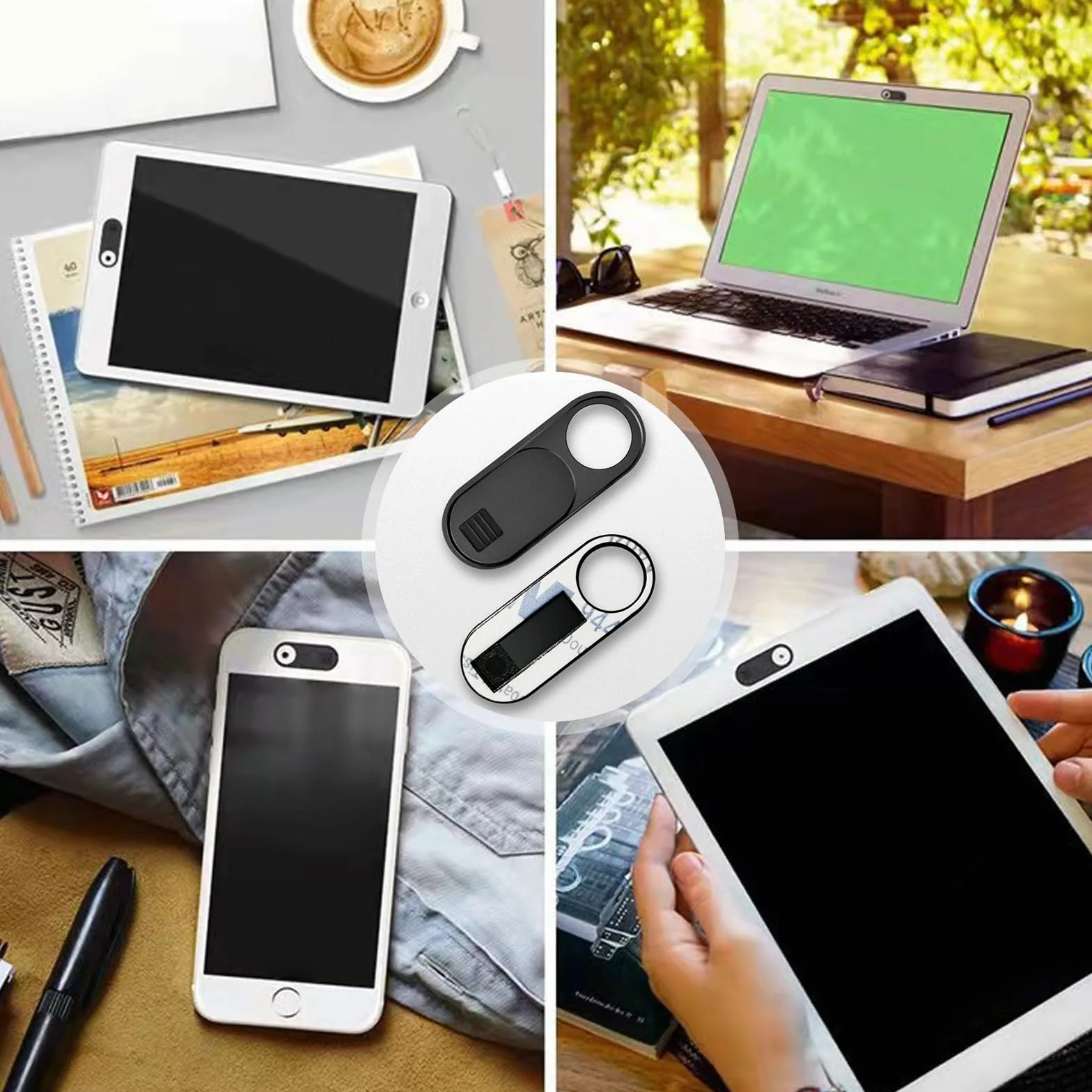 4pcs Webcam Cover cursore Cover Cover per Computer Portatile Cover applicabile al Notebook e Telefono Cellulare Cover per Tesla Model 3/Y (Nero)