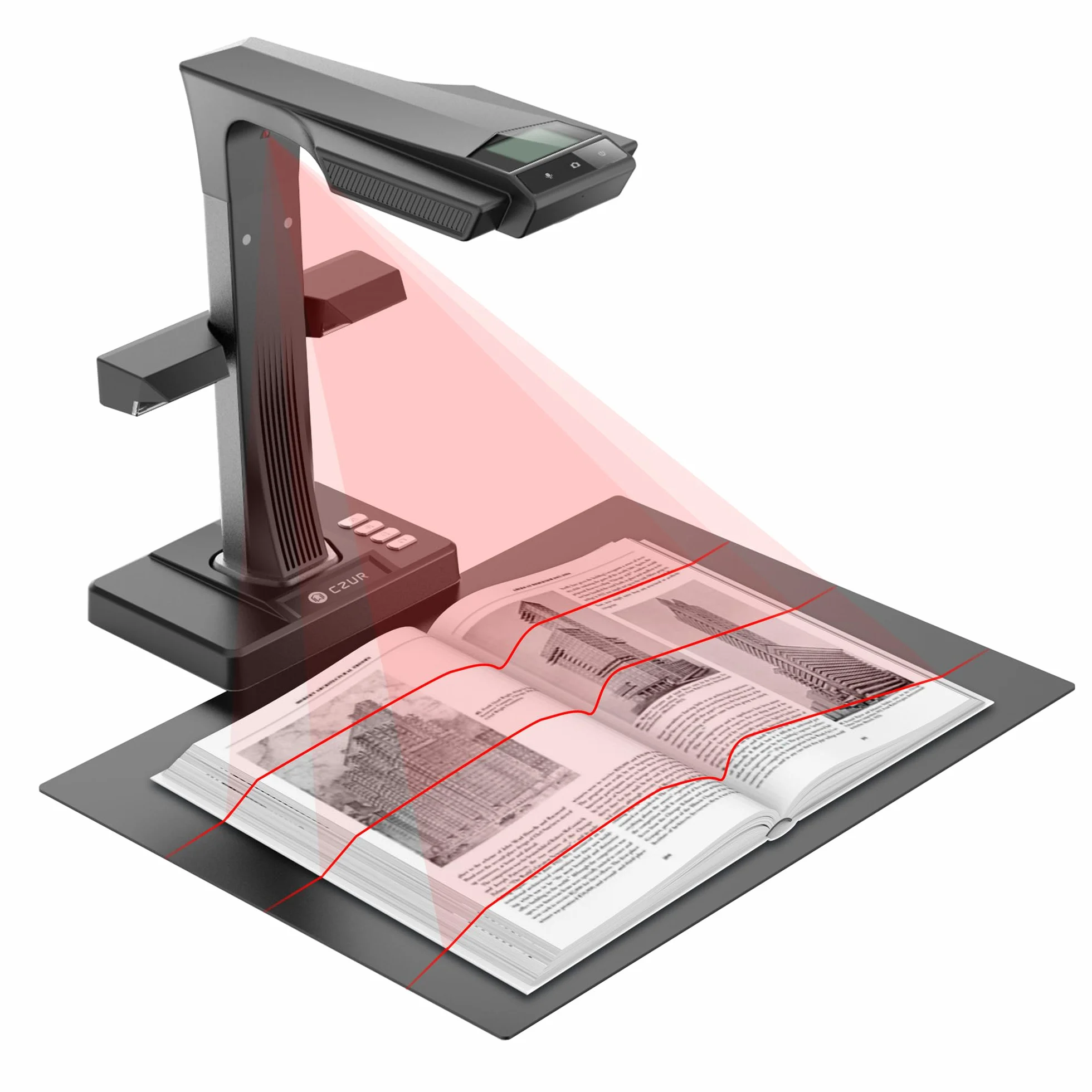 CZUR ET24 Pro Scanner Professionale per Libri e Documenti HD 24 MP Fotocamera A3 Riconoscimento 180+ Lingue HDMI Windows MacOS Linux