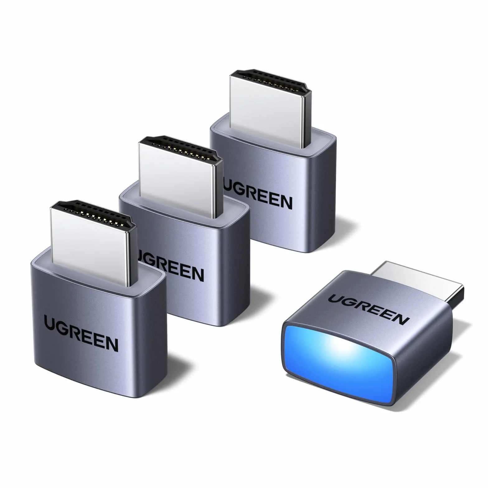 UGREEN Lotto di 4 Connettori HDMI Dummy Plug 4K 60Hz 1080P Headless Ghost EDID Display Emulator HDCP Compatibile con Macbook Pro PC Laptop Monitor Streaming Lavoro a distanza Windows Mac OSX Linux