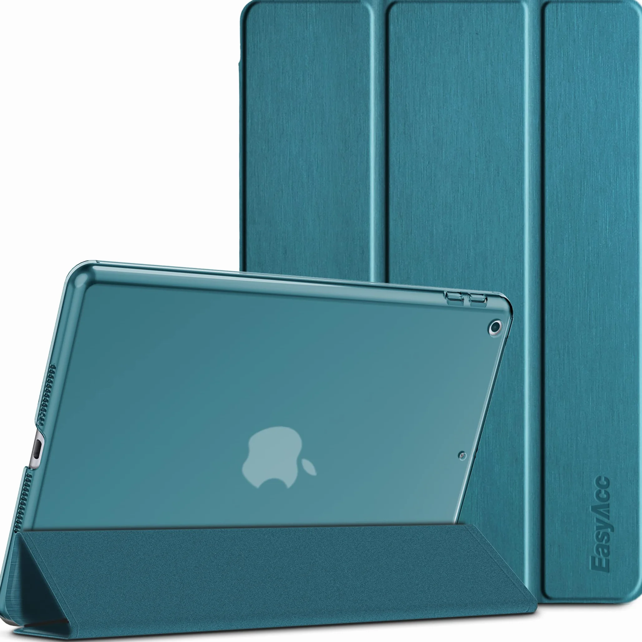 EasyAcc Custodia Compatibile iPad 9ª 8ª 7ª Gen 10.2 Pollici 2021 2020 2019 Ultra Sottile Retro Trasparente Blu Pavone