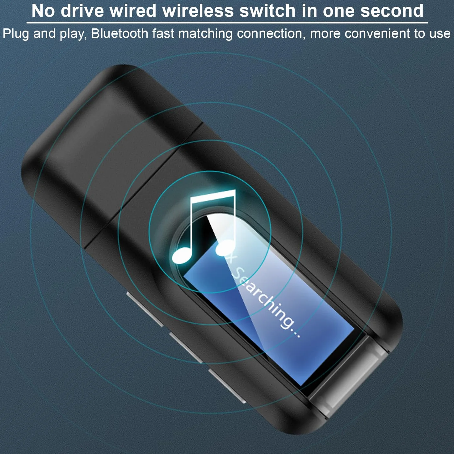 Adattatore Bluetooth Audio USB 5.0: Nizirioo 2 in 1 Wireless Chiavetta Bluetooth con Cavo da 3,5 mm, Portatile Bluetooth Trasmettitore per Auto TV PC Impianto Stereo, Plug And Play