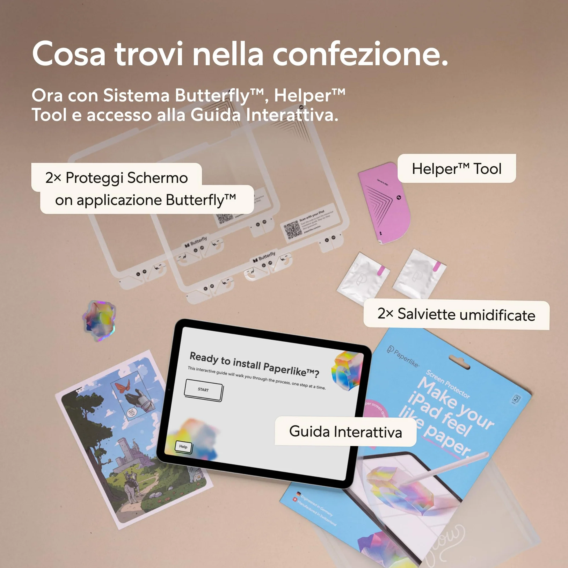 Paperlike® 3 Proteggi Schermo per iPad Air 13 pollici M4 M3 M2 & iPad Pro 13 pollici M5 M4 – Vera Sensazione Carta, Installazione Anti-bolle, Protegge Punta Pencil