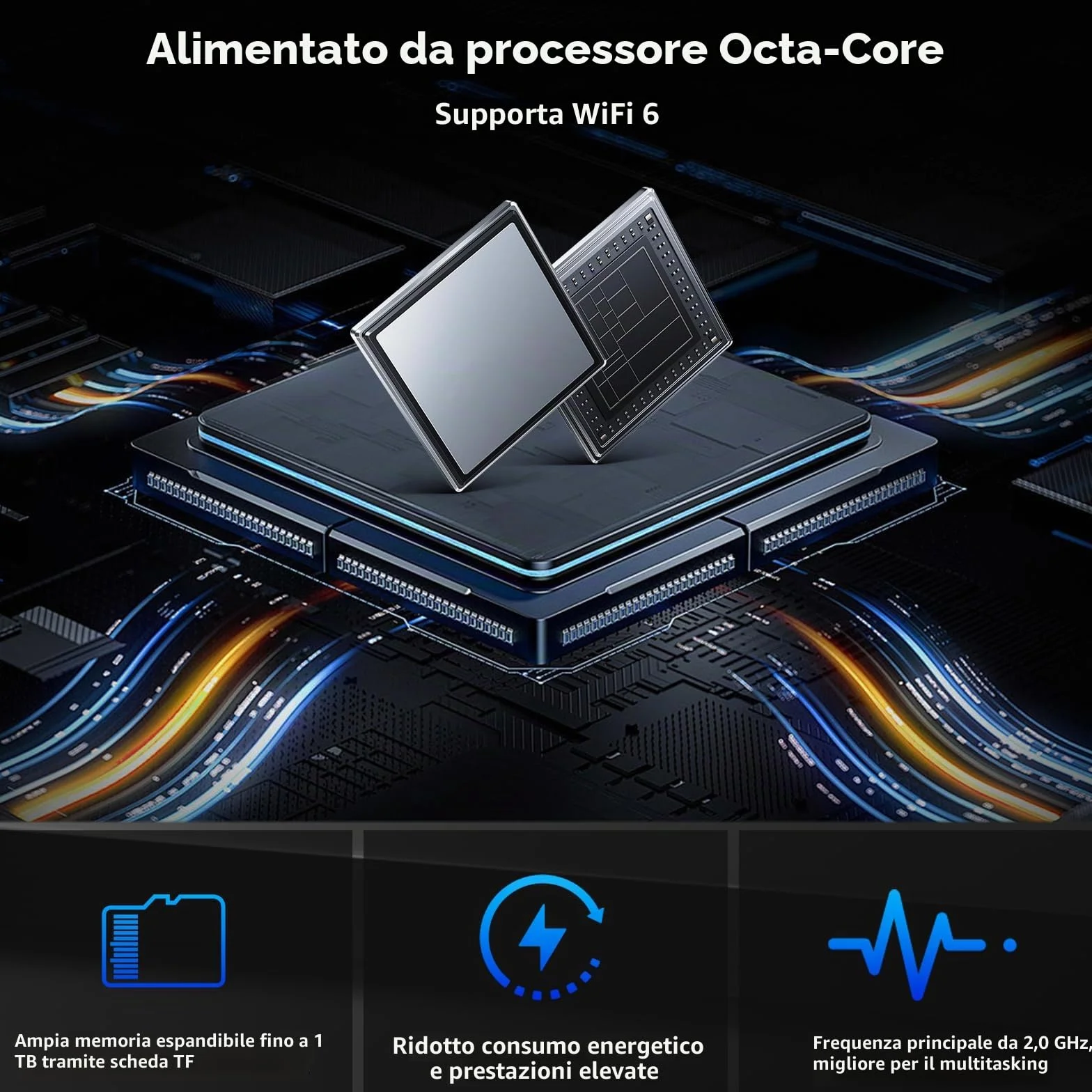 Tablet 10 Pollici Kit 8-in-1 Android 15 Tablet PC con Custodia, Tastiera, Mouse, Penna, Cuffie, Alimentatore, Cavo, Octa-Core, 20 GB RAM, 64 GB ROM, Espandibile 1TB,Display IPS 1280x800,5000 mAh(Nero)