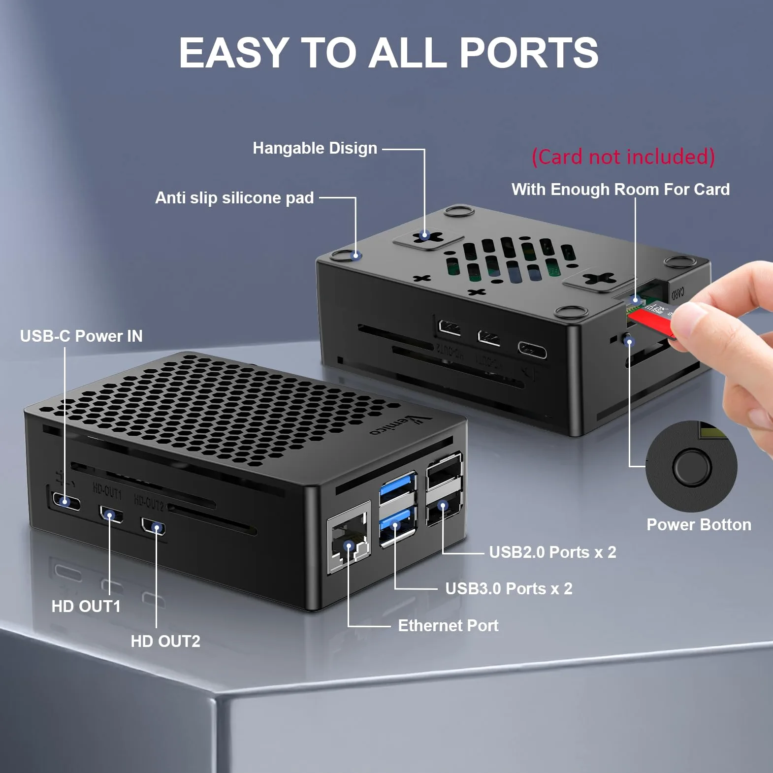 Vemico Raspberry Pi 5 16GB Kit con Pi 5 16GB scheda singola, dispositivo di raffreddamento attivo, custodia protettiva, scheda di garanzia e cacciavite