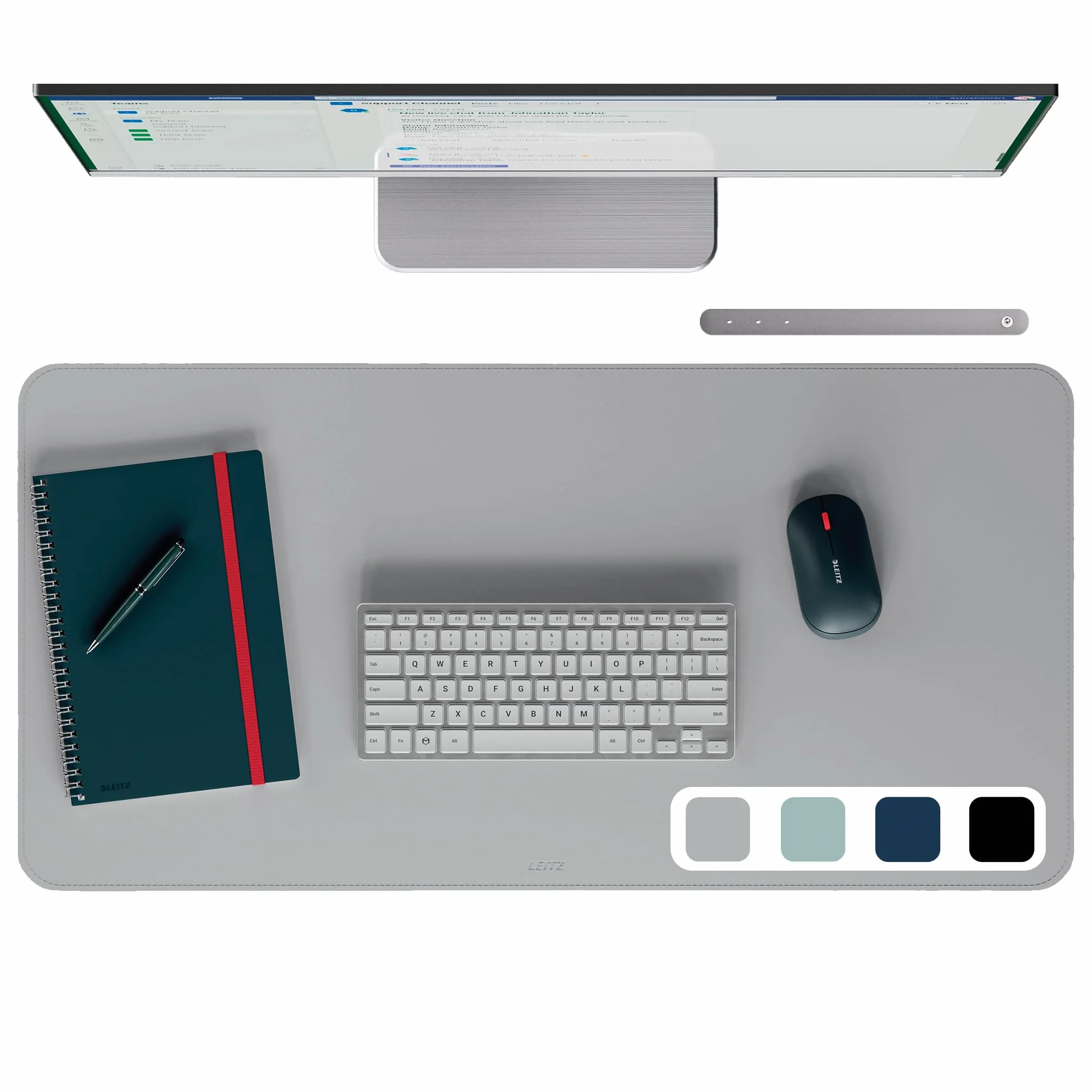 Leitz Tappetino mouse Impermeabile da Scrivania Grande - Protezione Opaca, Adatta a Ufficio e Casa, Facile da Pulire e Antigraffio, 80 x 40 cm, Grigio Chiaro