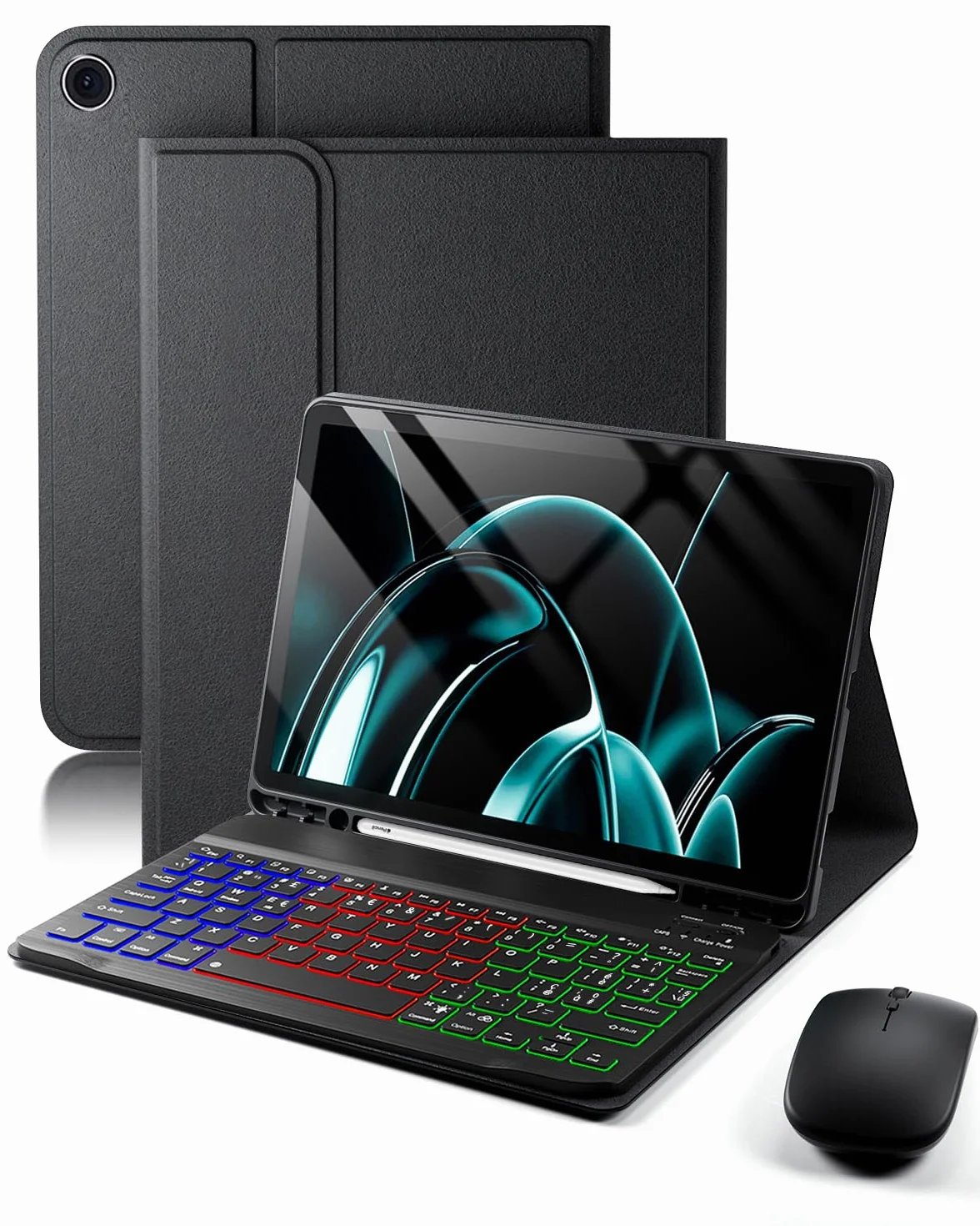 Per Samsung Galaxy Tab A11+ PLUS (2025)/Galaxy Tab A9+ PLUS (2023) 11 Pollici Cover Custodia Protettivar Con Wireless Bluetooth Italiano (QWERTY) Tastiera Retroilluminati e Mouse Backlit Keyboard Case