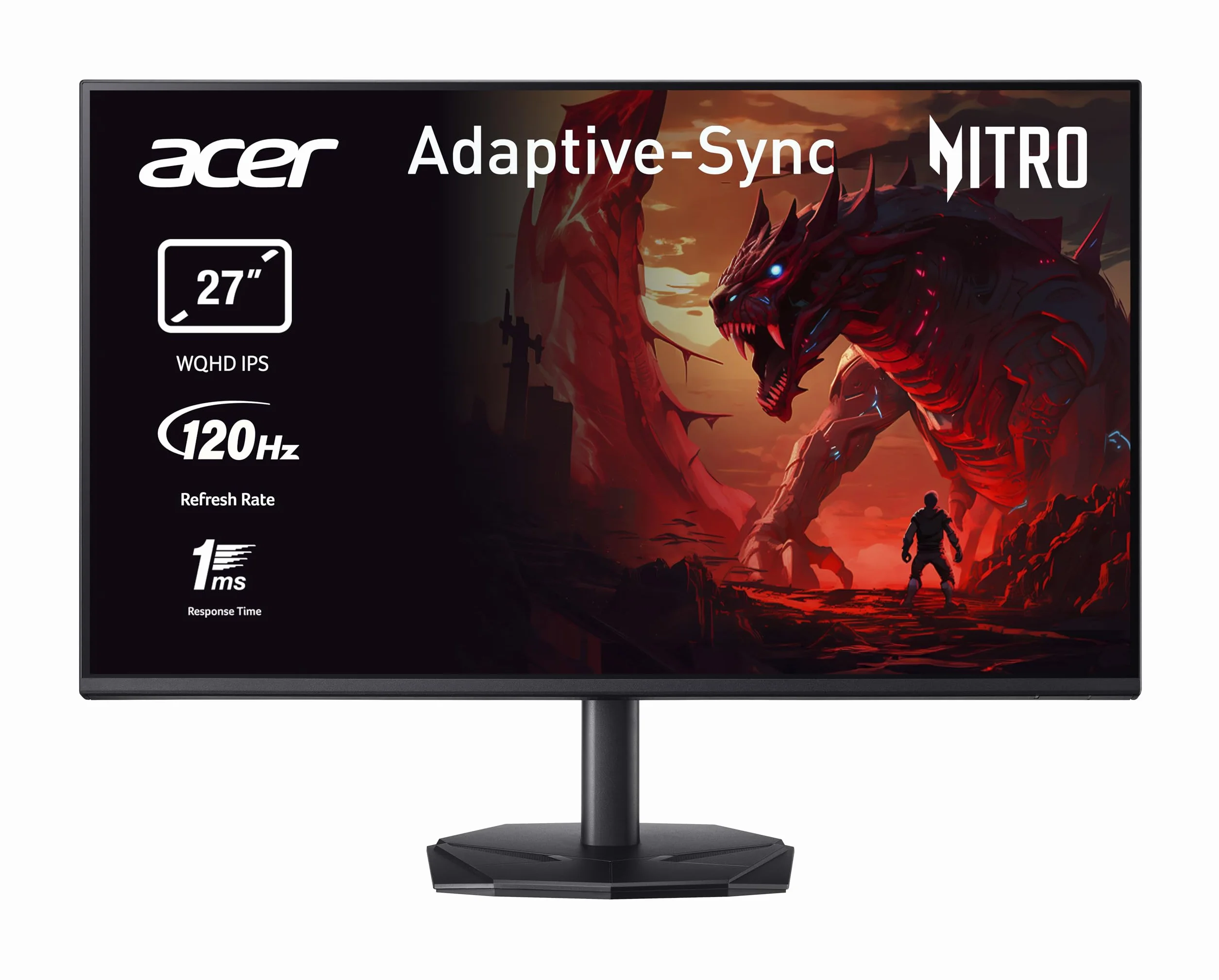 Acer Nitro KG272U Monitor Gaming 27" WQHD IPS 120 Hz 1ms AdaptiveSync HDMI 2.0 DP 1.2 Nero
