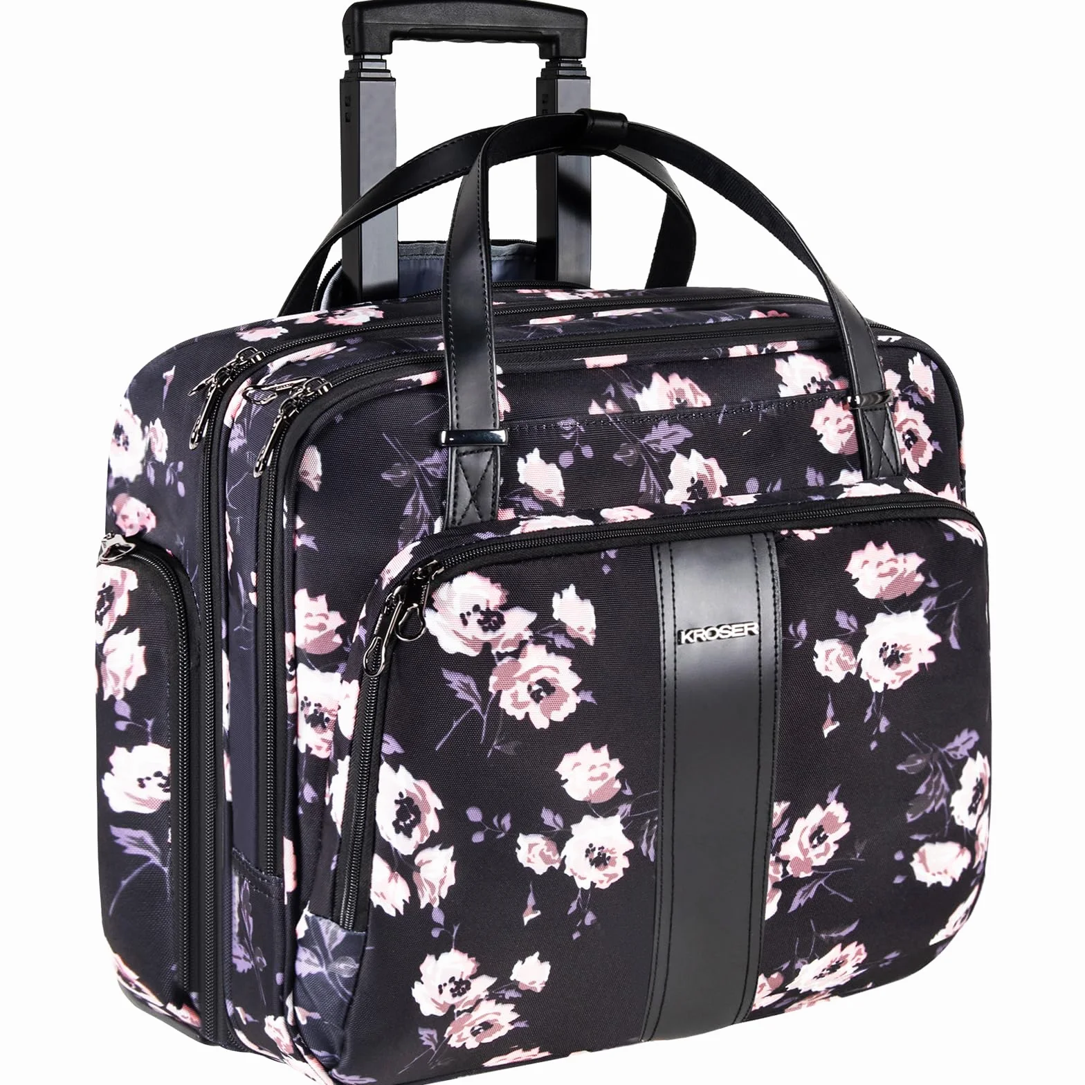 KROSER Trolley Business Laptop Case Borsa per computer portatile con ruote fino a 15,6 pollici, impermeabile, con tasche RFID per viaggio/scuola/uomo/donna