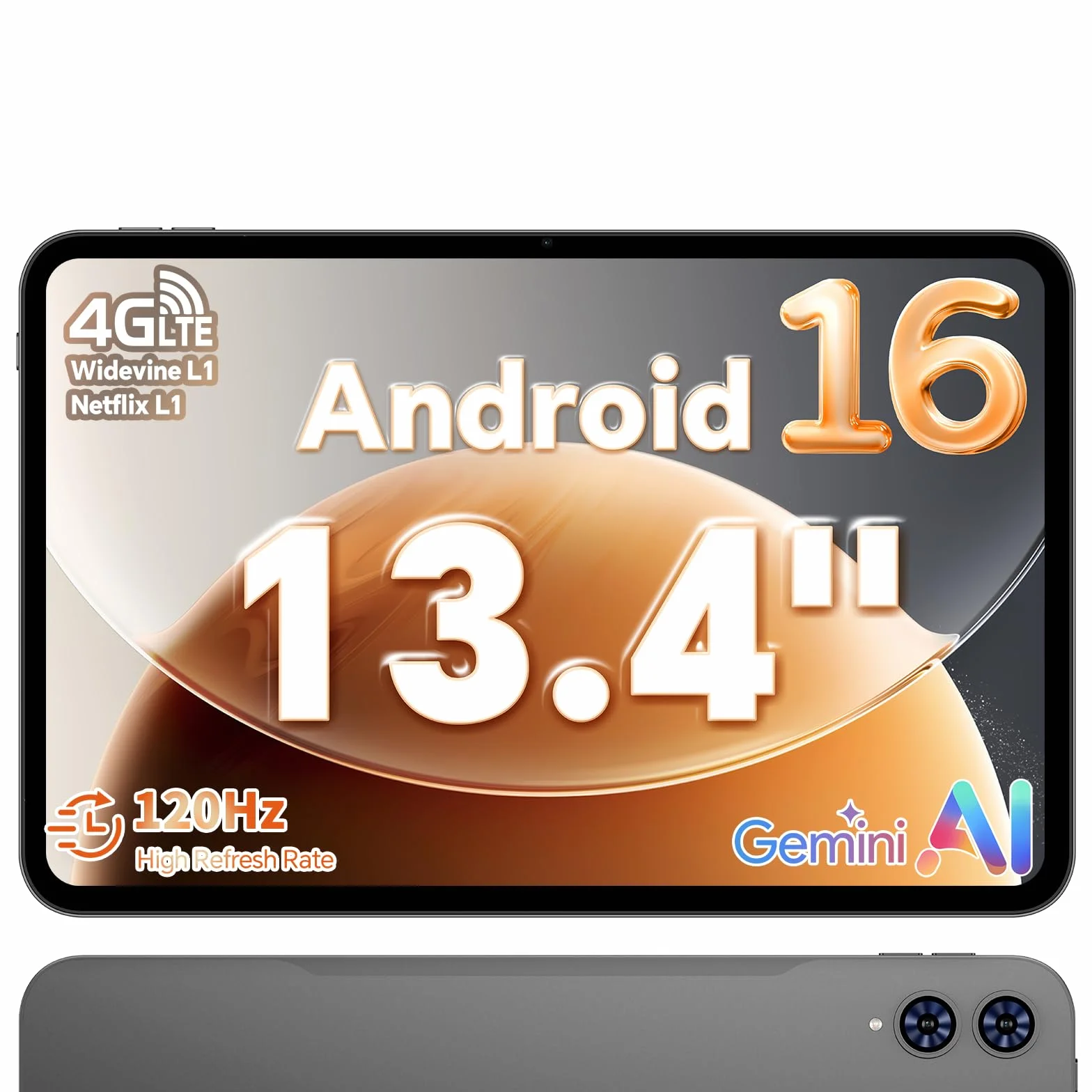 TECLAST T65 Tablet 13.4 Pollici 120Hz Android 16 4G LTE+5G WiFi 2.2GHz Octa-Core 26GB RAM 128GB ROM Widevine L1 1080P