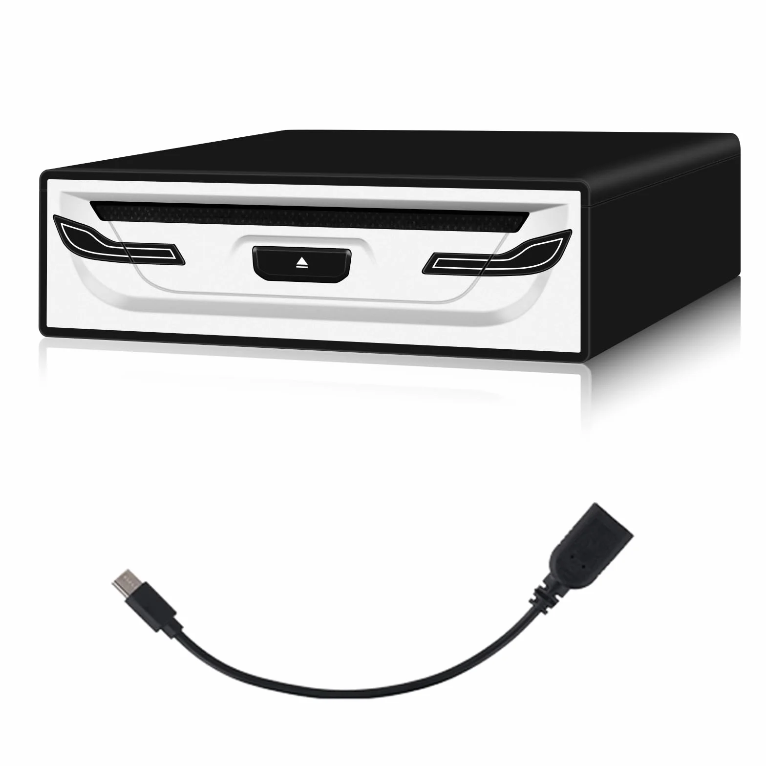 Lettore CD/DVD esterno per auto, laptop, TV e altro: USB 2.0, Plug & Play, anti-shock, Smart TV, laptop, tablet (Android 4.4+), cavo USB e supporto