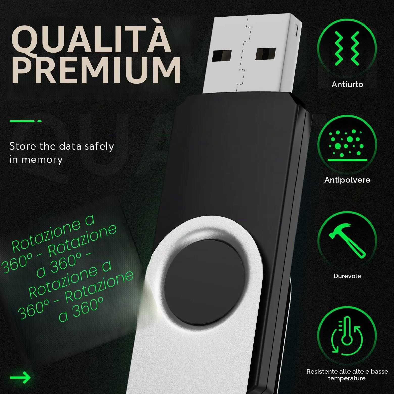 FEBNISCTE Chiavetta USB 16GB 10 Pezzi, Pennetta USB 2.0 Portatile, Pen Drives Girevole Pendrive 16 GB, Penna USB, Multicolorato Chiave USB Chiavette USB 2.0 16 Giga Pennina USB
