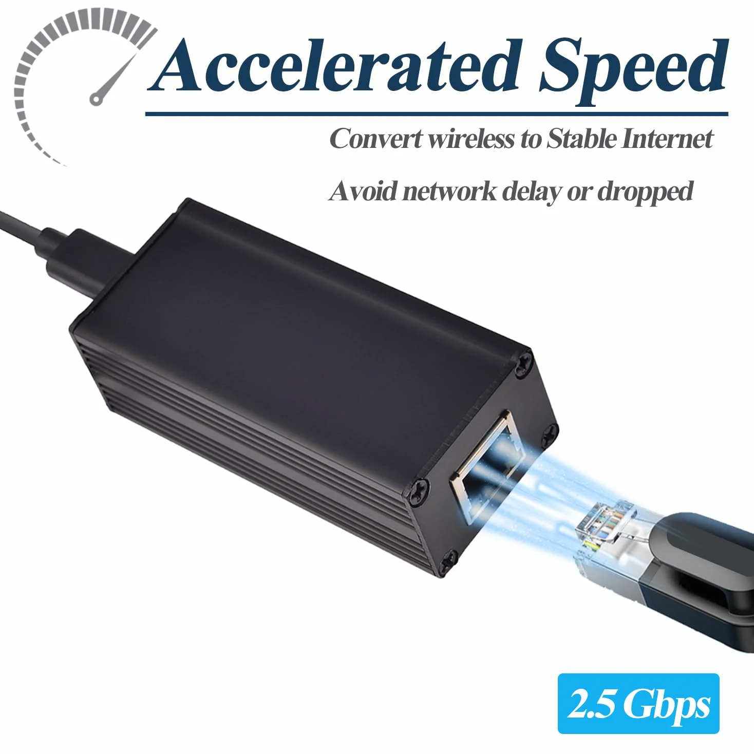 Adattatore PoE 2.5G a USB-C, Alimentazione in Uscita Type-C ed Ethernet 2 in 1, Ricarica Massima 20V 45W e Velocità 2.5Gbps per Phone/Tablet/Laptop, Conforme a IEEE802.3af/at (2.5GPD2CBT-20V)