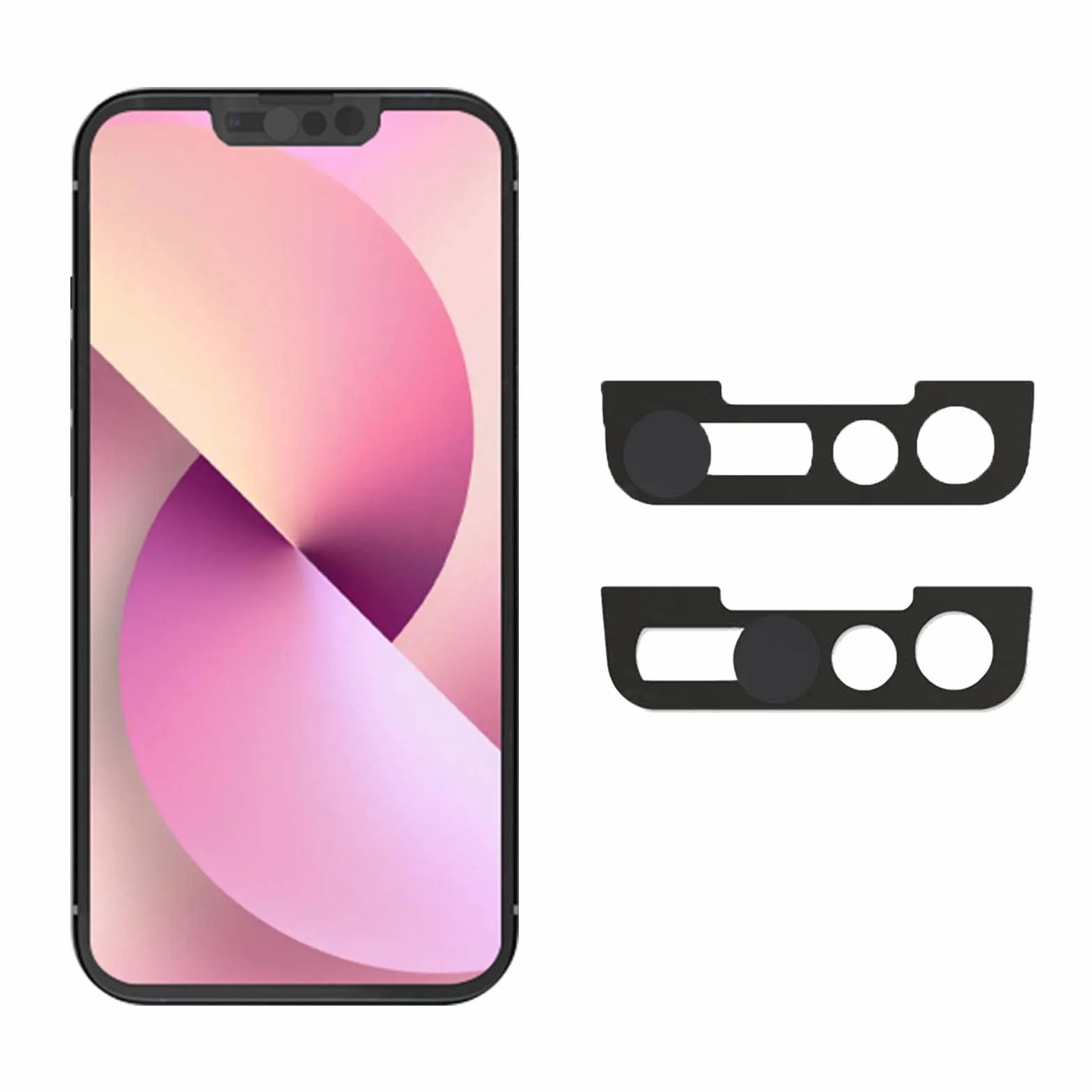 Cover per fotocamera per telefono, webcam compatibile con iPhone 13, iPhone 13 Mini, iPhone 13 Pro, iPhone 13 Pro Max protegge privacy e sicurezza, non influisce sul riconoscimento facciale (nero)