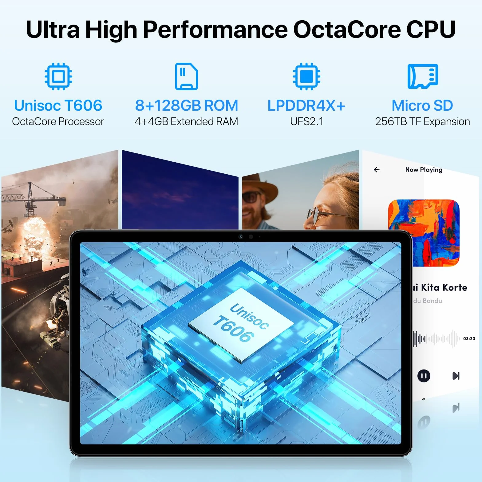 UMIDIGI Tablet 10.1 Pollici 8GB+128GB Android G5 Tab Octa-Core 13MP+8MP 6000mAh 4G LTE