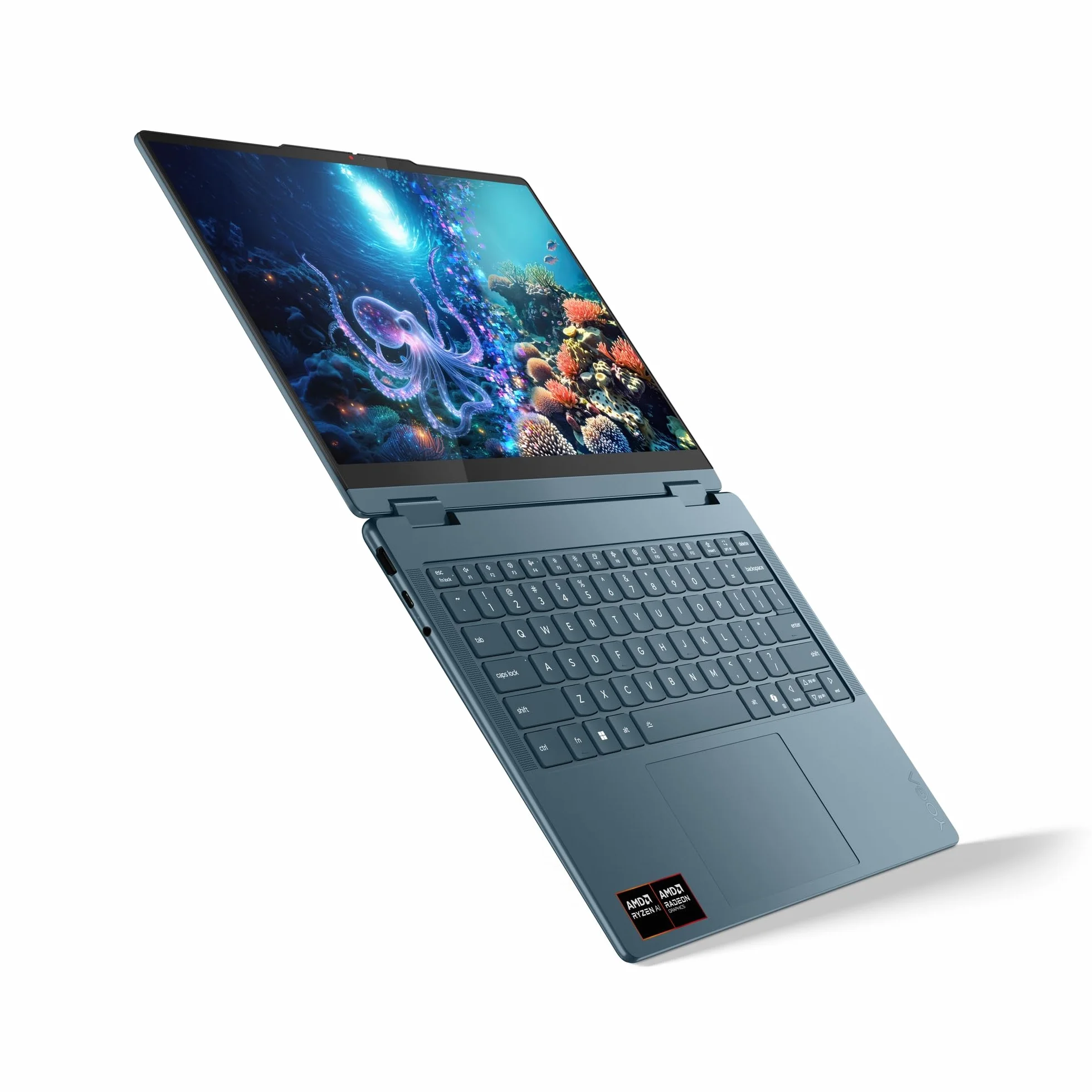 Lenovo Laptop Yoga 7 2 in 1 | Copilot+ PC | Display OLED WUXGA da 14" | AMD Ryzen AI 5 | grafica AMD Radeon | RAM da 16 GB | SSD da 512 GB | Win11 | QWERTZ | Tidal Teal | incl. penna | 3 mesi Premium