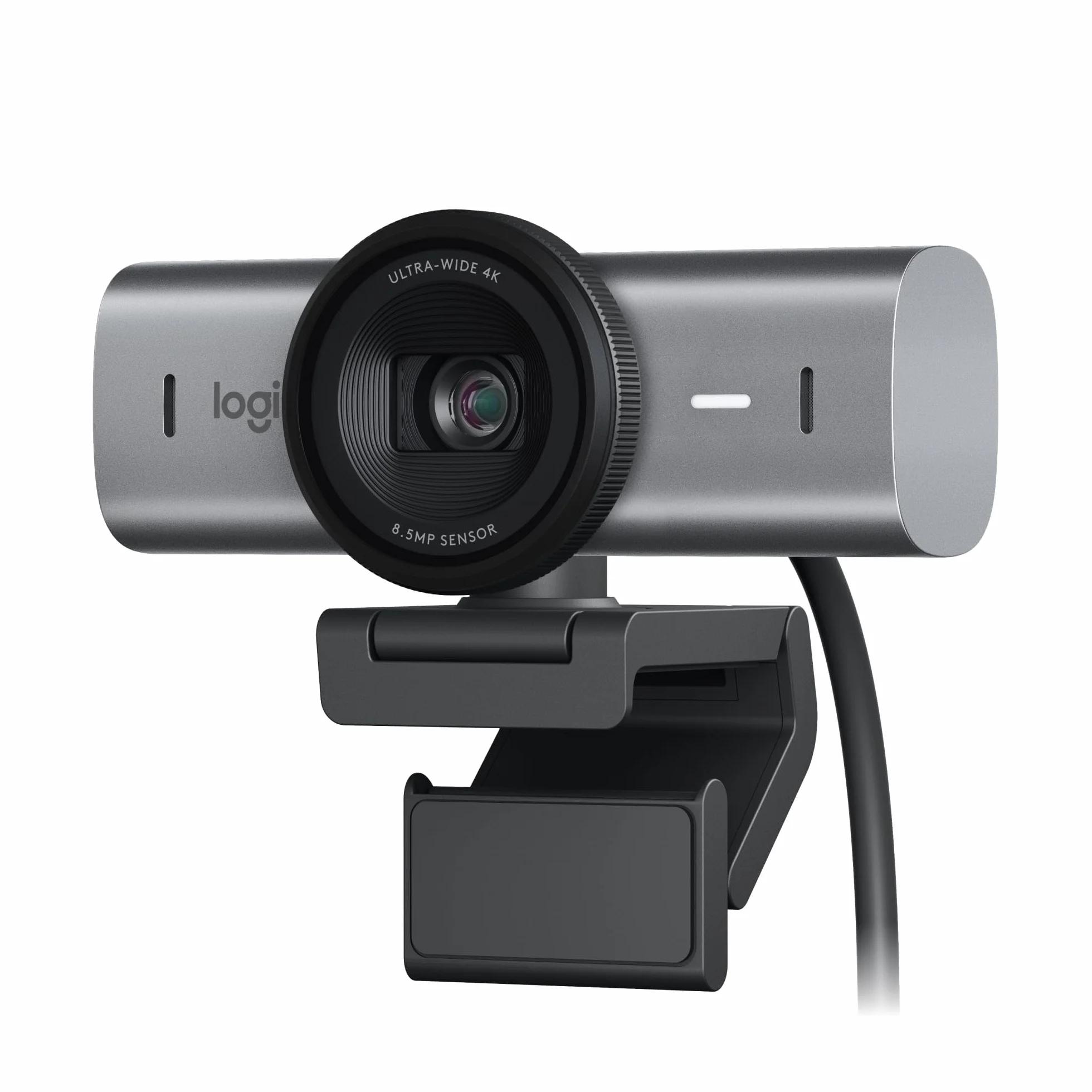 Logitech MX Brio per collaborazione e streaming Ultra HD 4K, 1080p a 60 FPS, due microfoni con riduzione del rumore, Show Mode, USB-C, copertura webcam, Microsoft Teams, Zoom, Google Meet, Grafite