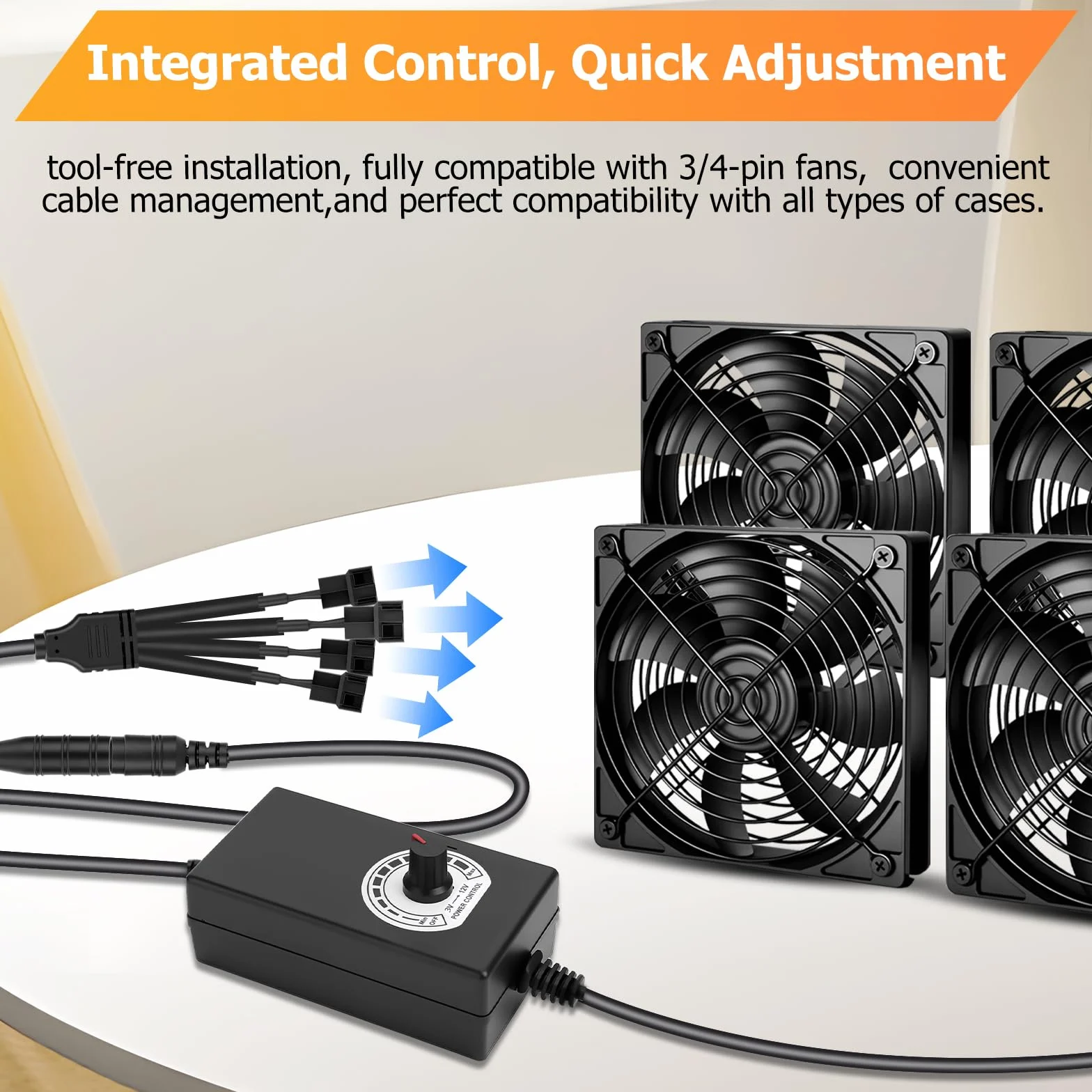 RUIZHI 2Pin PWM Controller per ventola e alimentatore 12V, da 100–240V AC a 3–12 V DC, modulo di controllo della velocità del ventilatore PWM