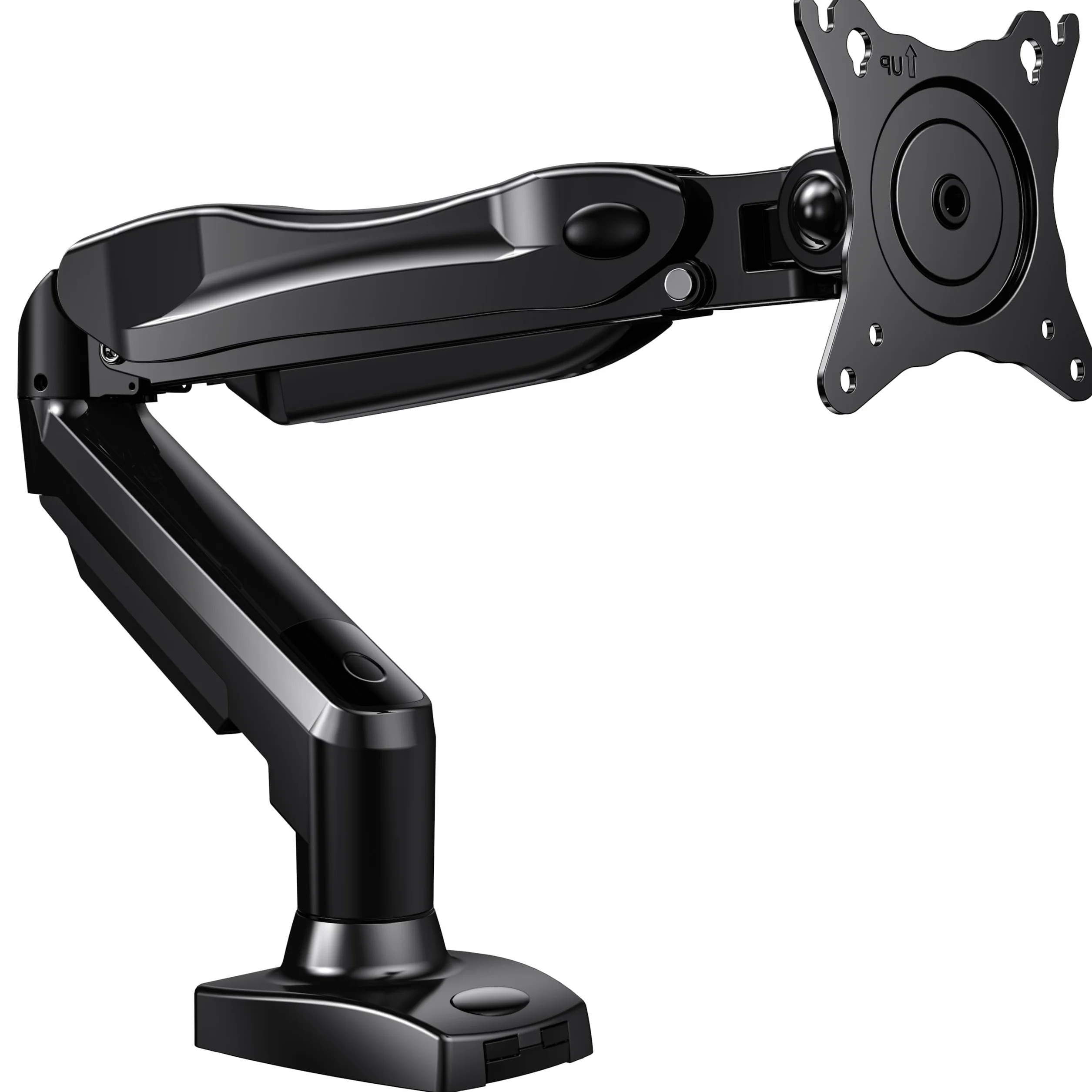 HUANUO Supporto Monitor Scrivania Schermi 13-32 Pollici, Braccio Monitor fino a 9 kg, Monitor Arm Ergonomico con Inclinazione, Rotazione e 360°, Altezza Regolabile, Compatibile VESA 75x75/100x100
