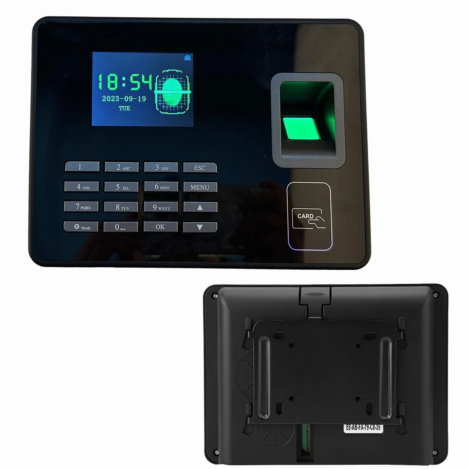 Macchina per la Presenza dei Dipendenti con Lettore di Impronte Digitali Biometrico con Gestione Intelligente delle Password LCD da 2,8 Pollici per Ufficio (Spina europea),Sistema di presenze