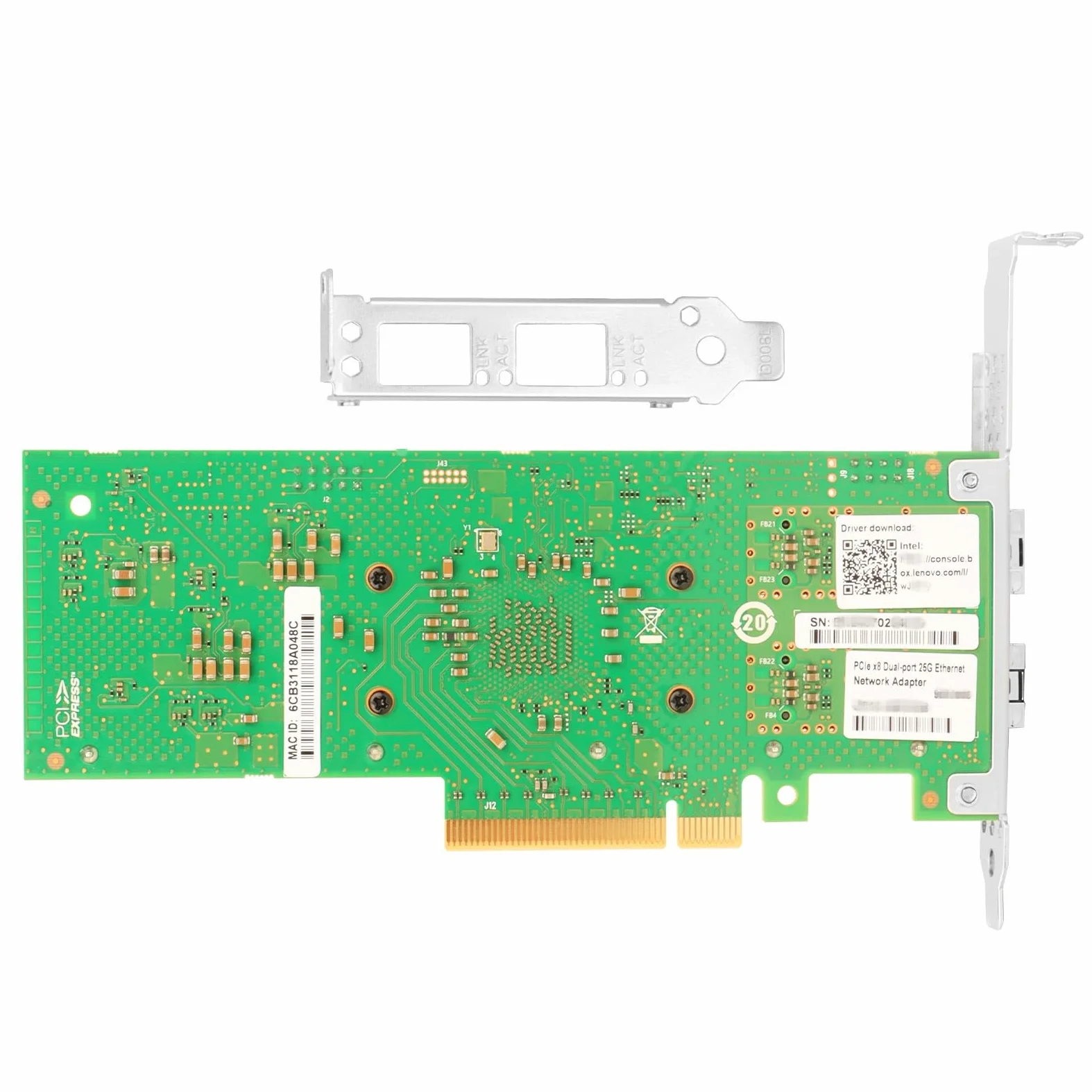 PCIe Ethernet Network Card for Intel E810-XXVDA2 E810 Chipset PCIe 4.0 X8 25Gb Dual Port SFP28 LAN Card Support Windows Server/Windows/Linux/VMware/ESX