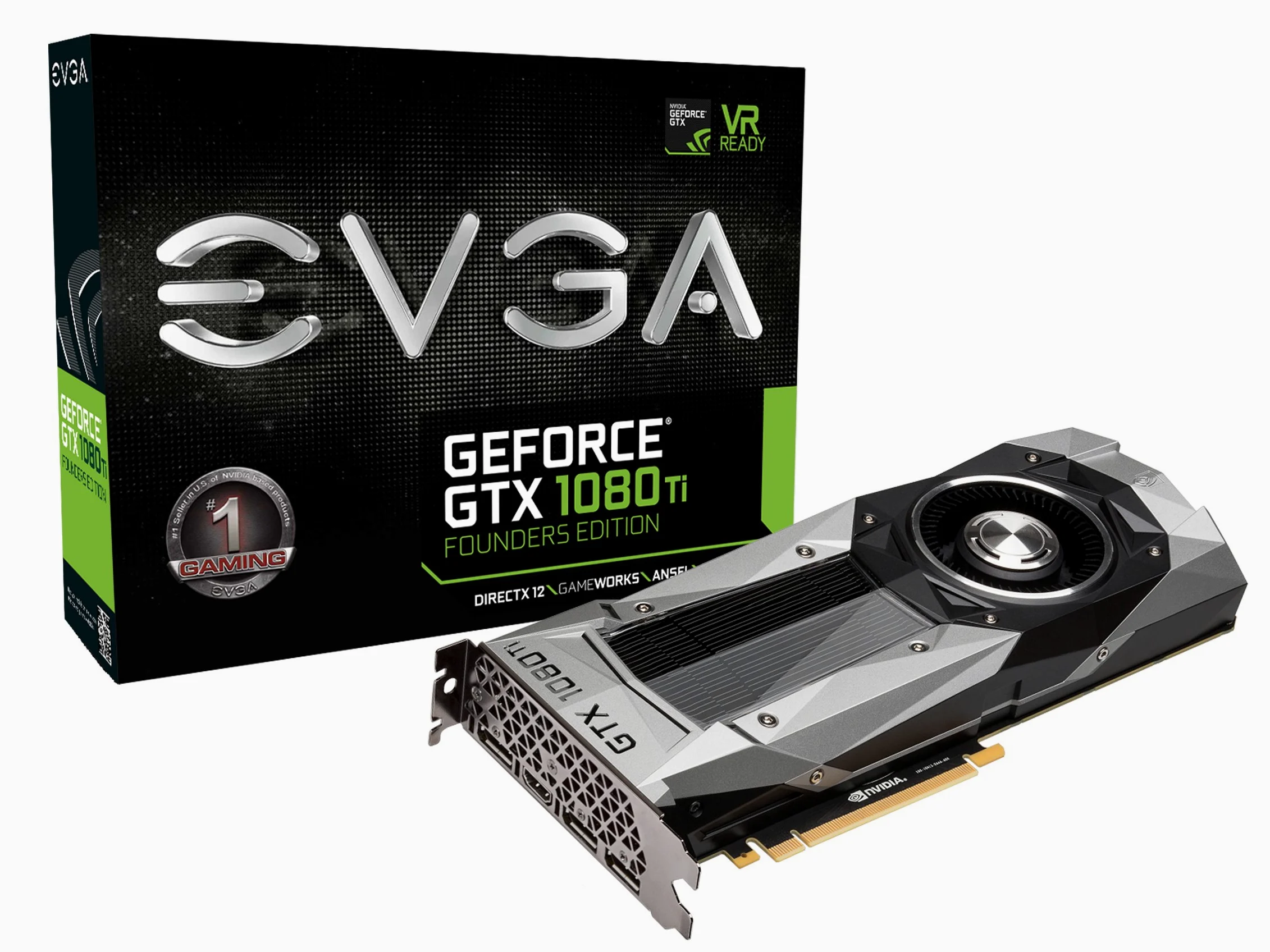 EVGA GeForce GTX 1080 Ti Founders Edition Gaming, 11 GB GDDR5X, LED, DX12 OSD Support (PXOC) schede grafiche 11G-P4-6390-KR