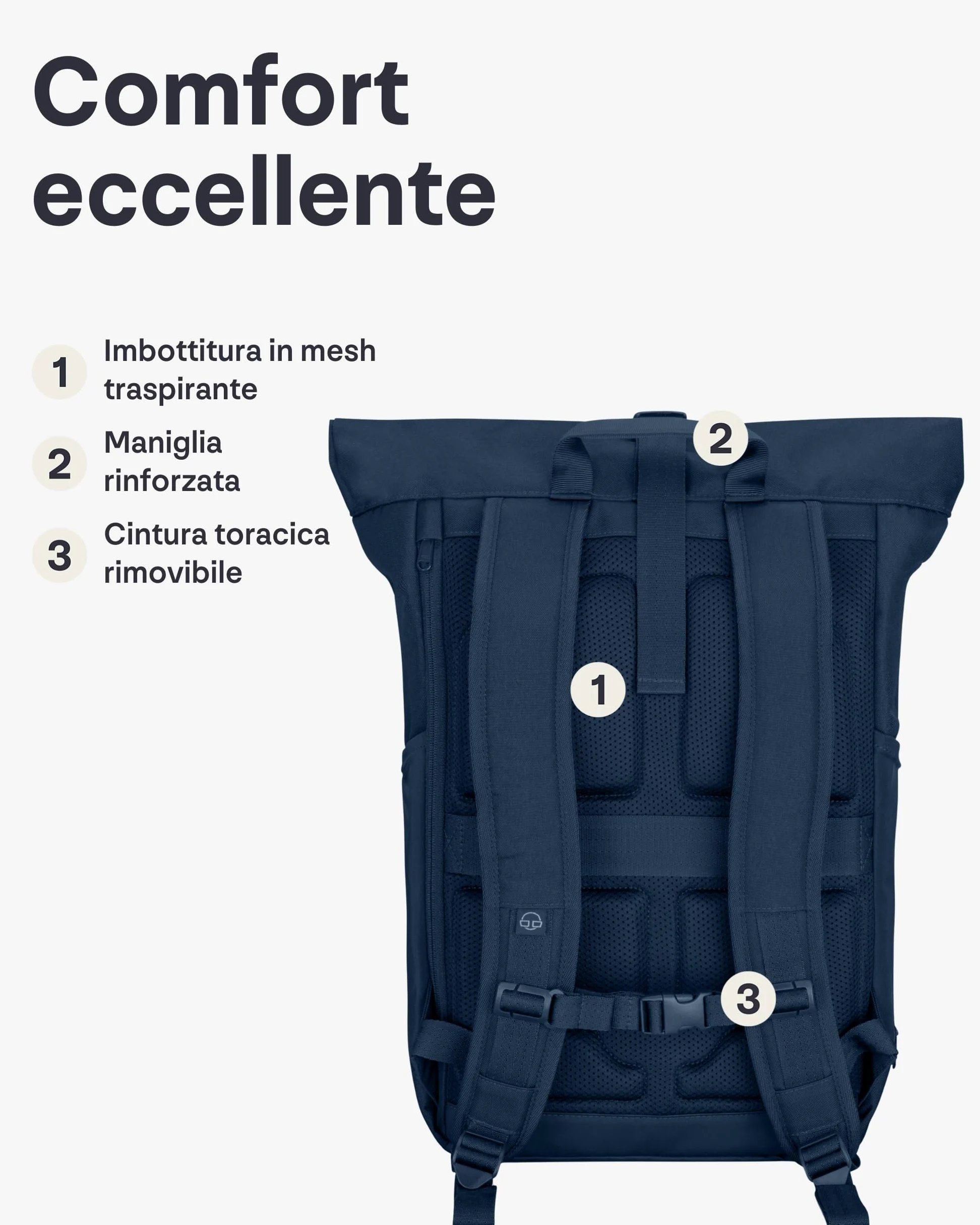 Johnny Urban Zaino Donna e Uomo - Allen Large - Rolltop Zainetta per Scuola, Università, Viaggio - Scomparto per Laptop da 16 pollici - Idrorepellente