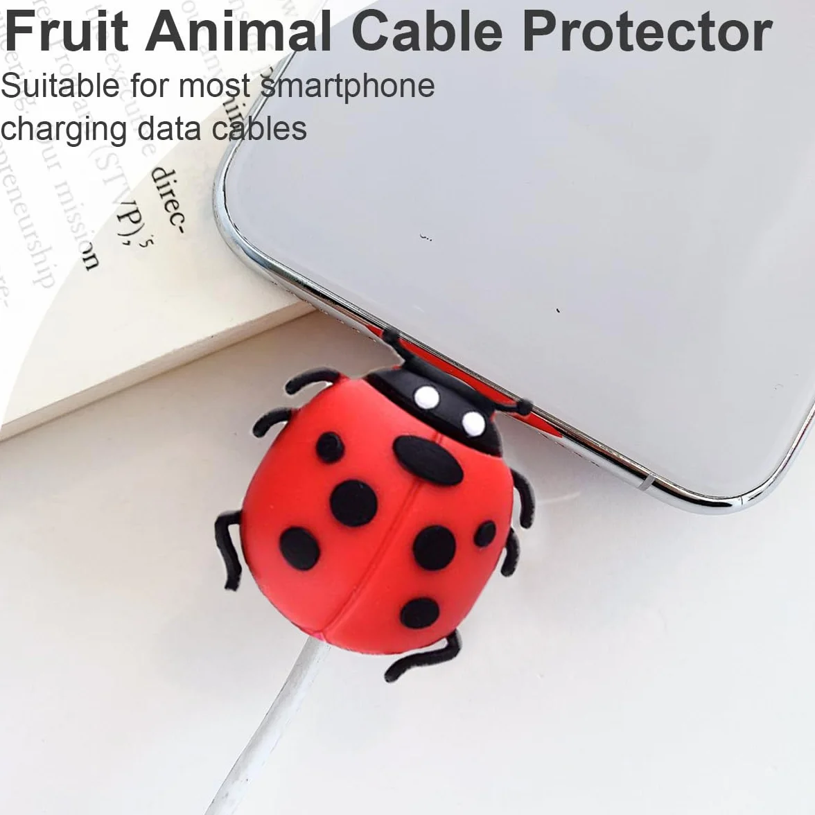 Proteggi Cavo - Protettore Frutta Animale Cartone Animato, Protezione Caricatore per Animali, Prevenire Rottura USB Phone