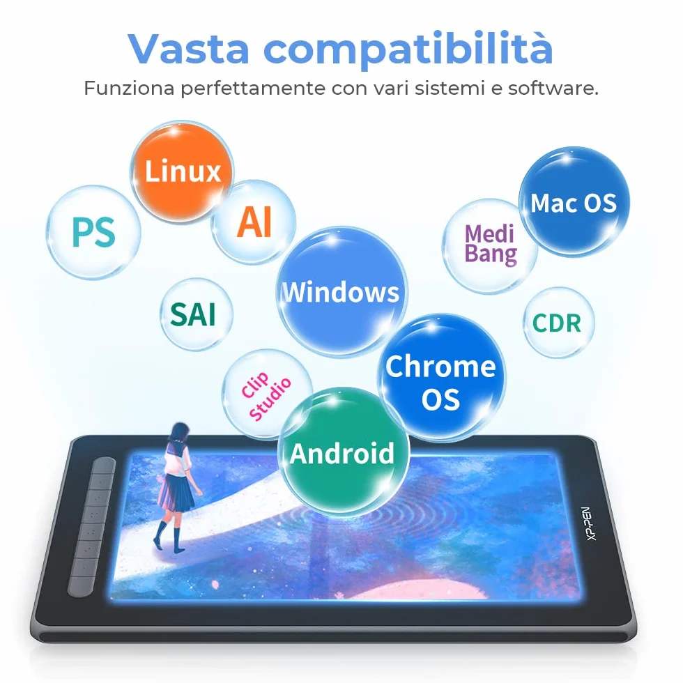 XP-PEN Artist 12 (2a generazione) Tavoletta grafica con schermo completamente laminato da 11,6 pollici, stilo X3 Elite, supporta Windows, Mac OS, Android, Chrome OS e Linux (Nero)