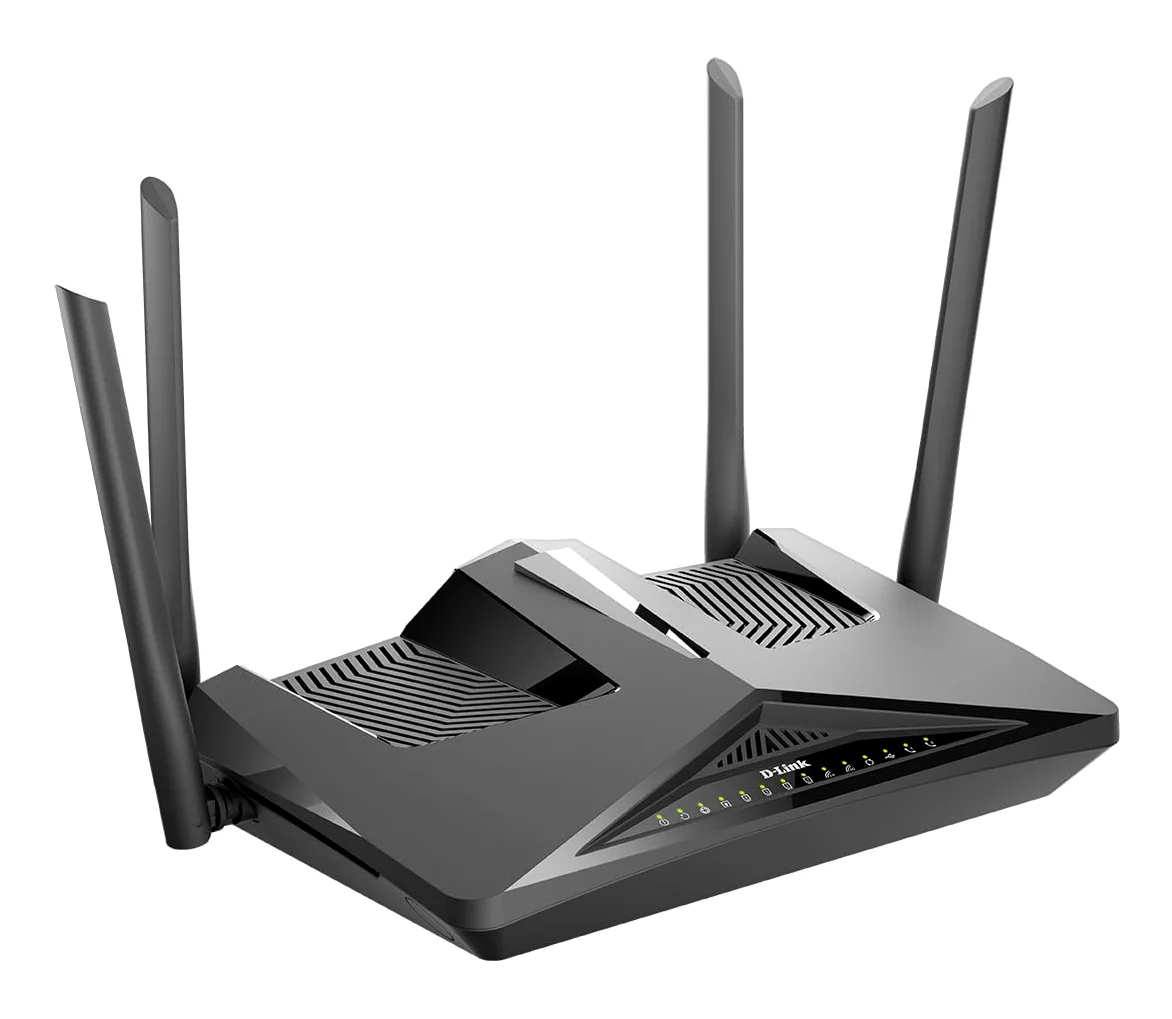 D-Link DSL-X1852E Modem Router Wi-Fi 6 AX1800 ADSL2+/VDSL2 con VoIP, Dual Band, 4 Porte Gigabit LAN, Porta WAN Gigabit, USB 3.0, WPA3, QoS, Antenne Esterne
